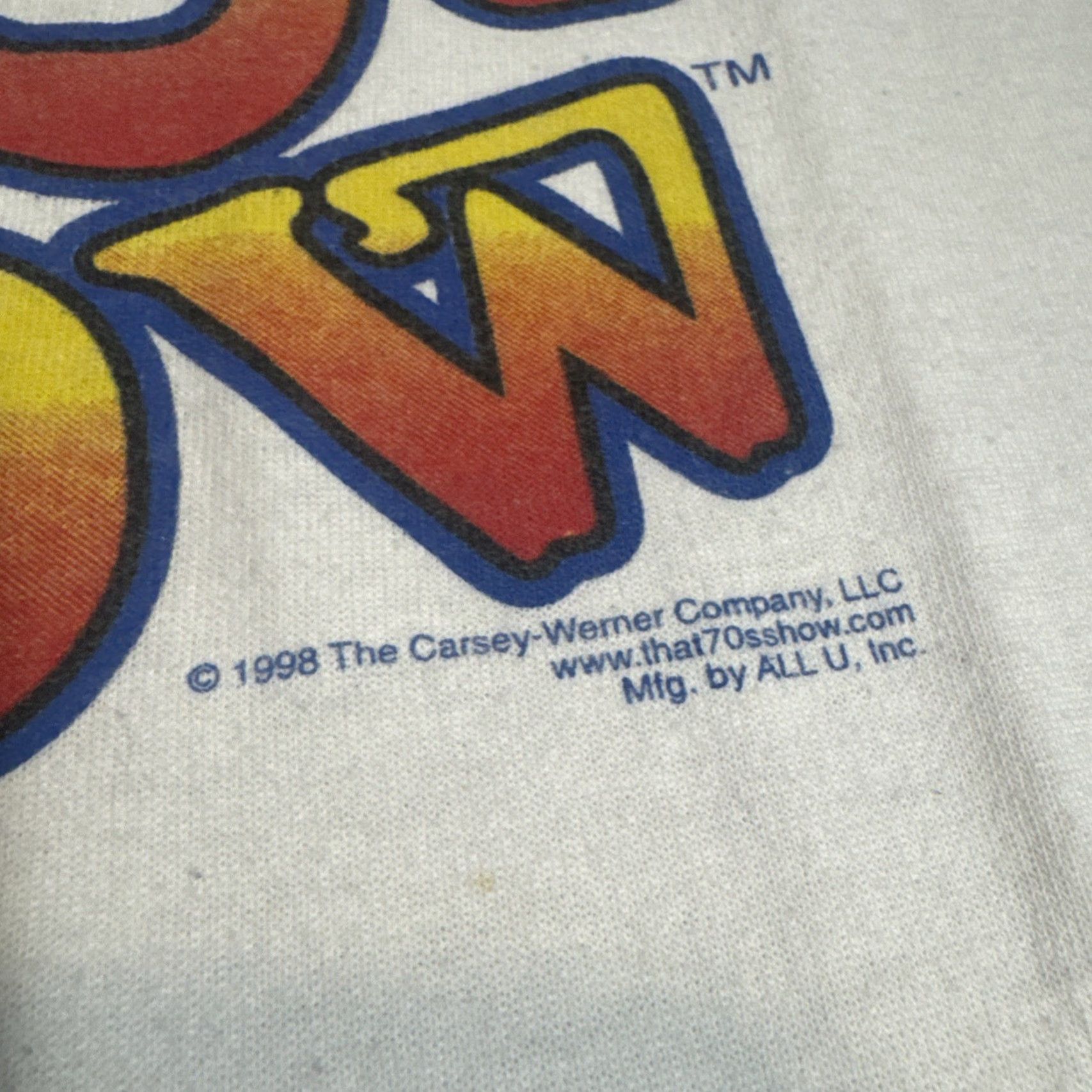 Soffe VINTAGE That ‘70s Show TV Television Promo Raglan 3/4 Sleeve T-Shirt XL Mens White 1998 70s Size US XL / EU 56 / 4 - 6 Thumbnail