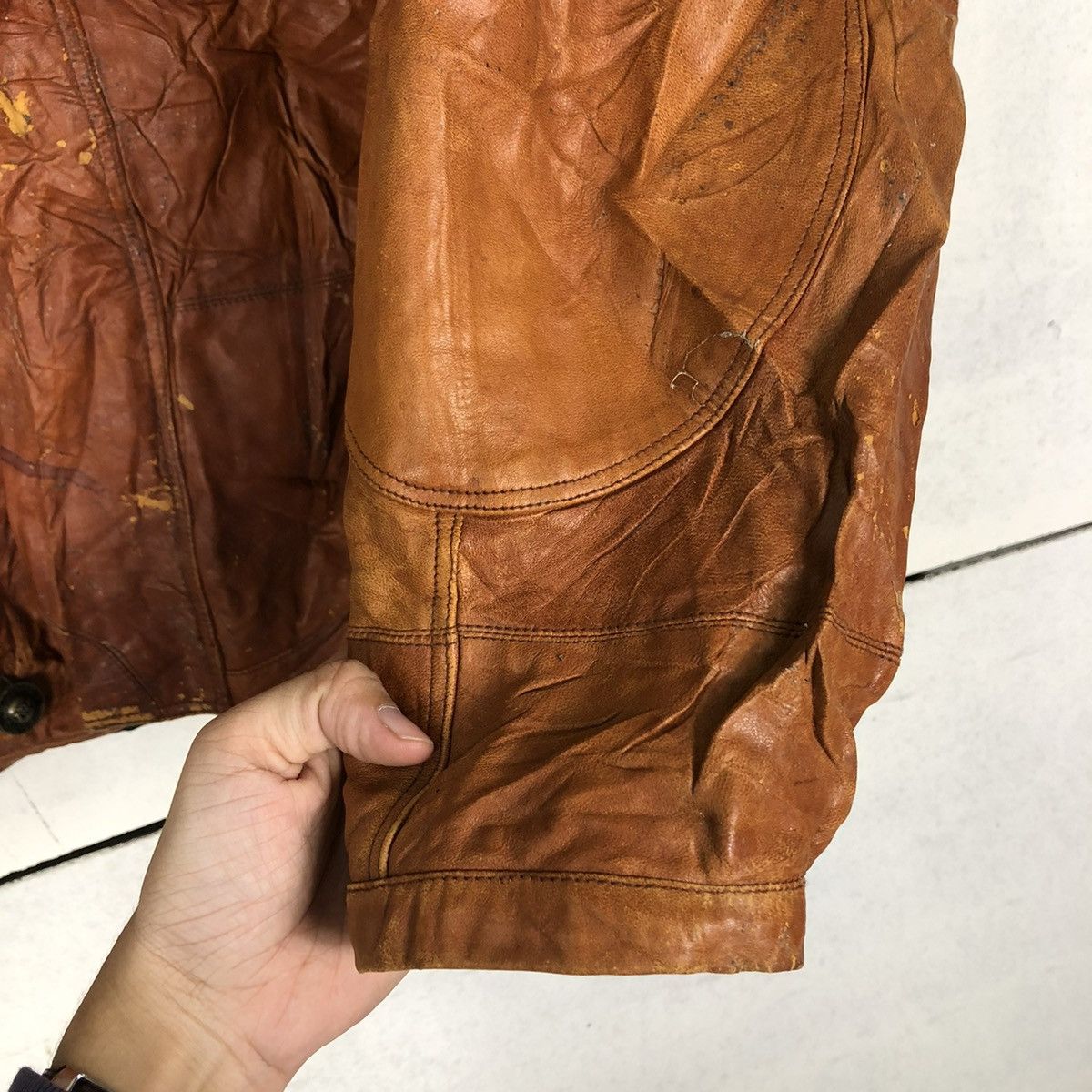 Marc Buchanan 🔥VINTAGE BOMBER LEATHER JACKET MARC BUCHANAN SPELL OUT Size US M / EU 48-50 / 2 - 16 Thumbnail