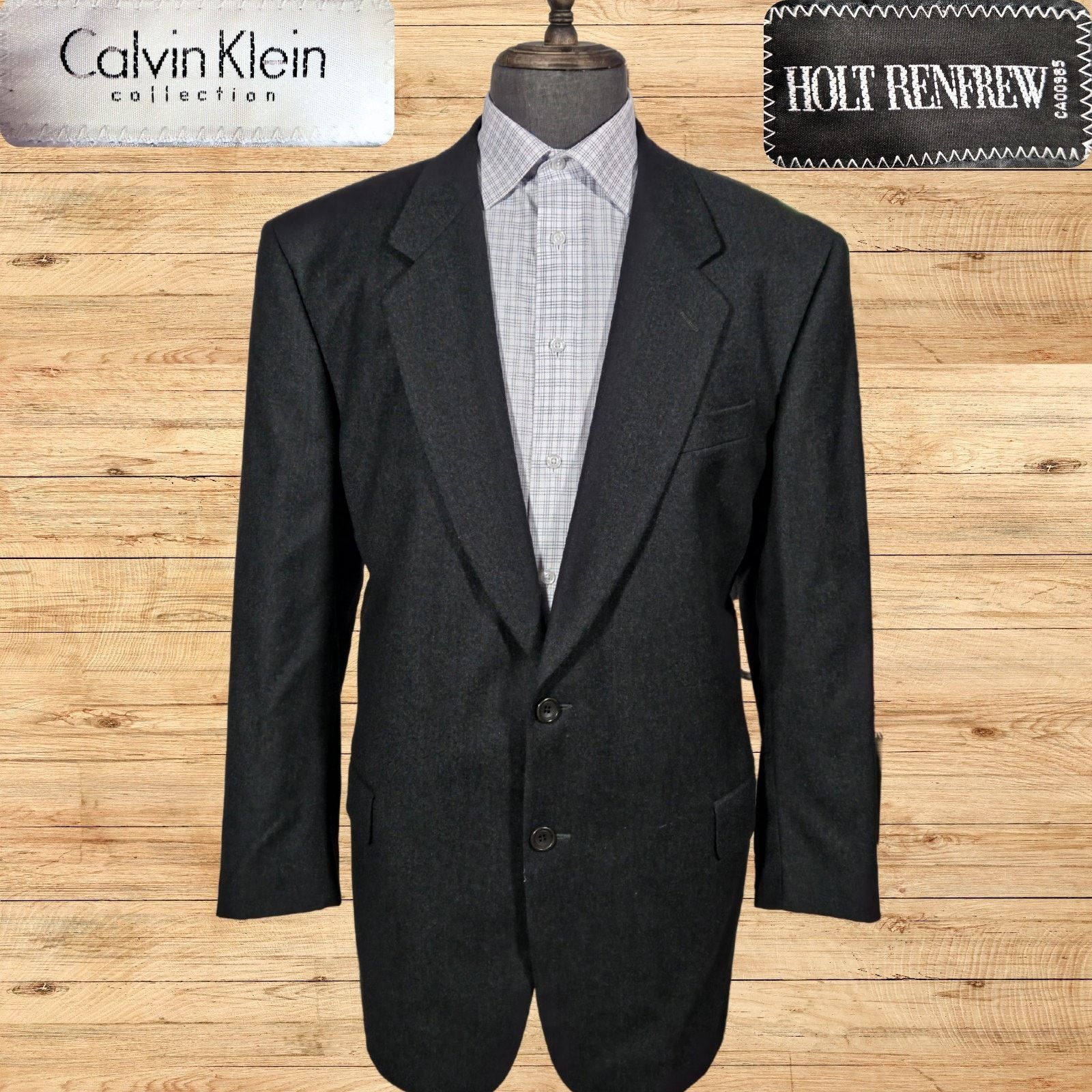 Calvin Klein Calvin Klein Men Blazer Sport Coat Casual Jacket 46R Flannel Size 46R - 1 Thumbnail