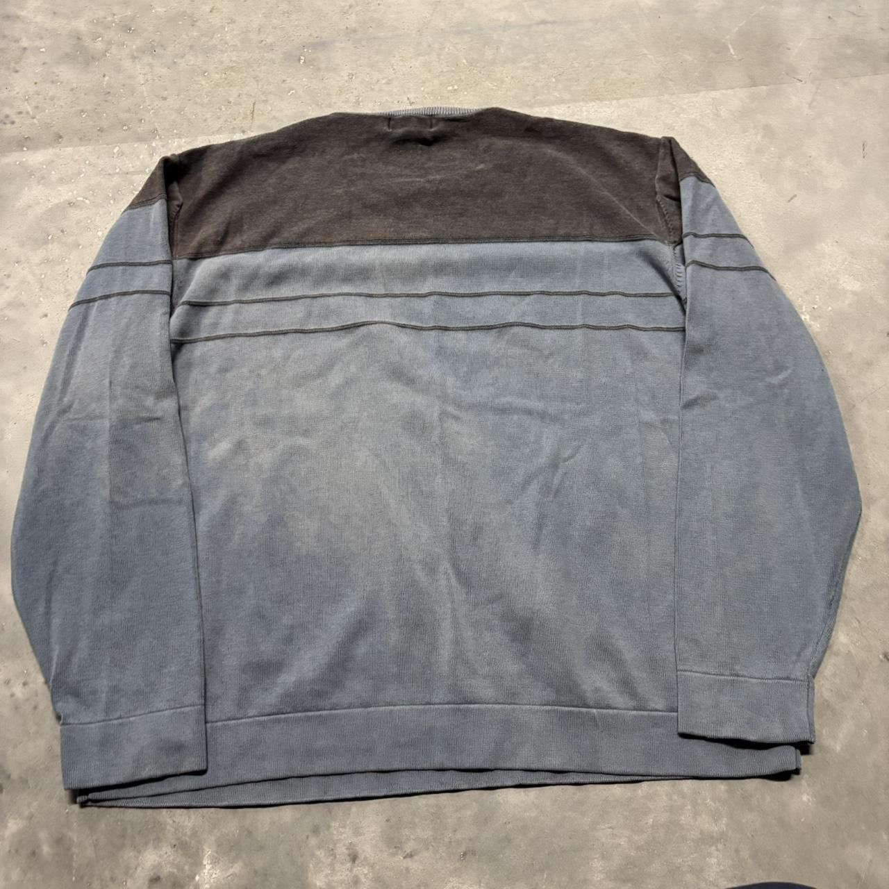 Japanese Brand × Vintage Crazy Vintage Y2K/2000s Grunge Faded Distressed Blue Striped Skater Longsleeve Shirt! Size US L / EU 52-54 / 3 - 5 Thumbnail
