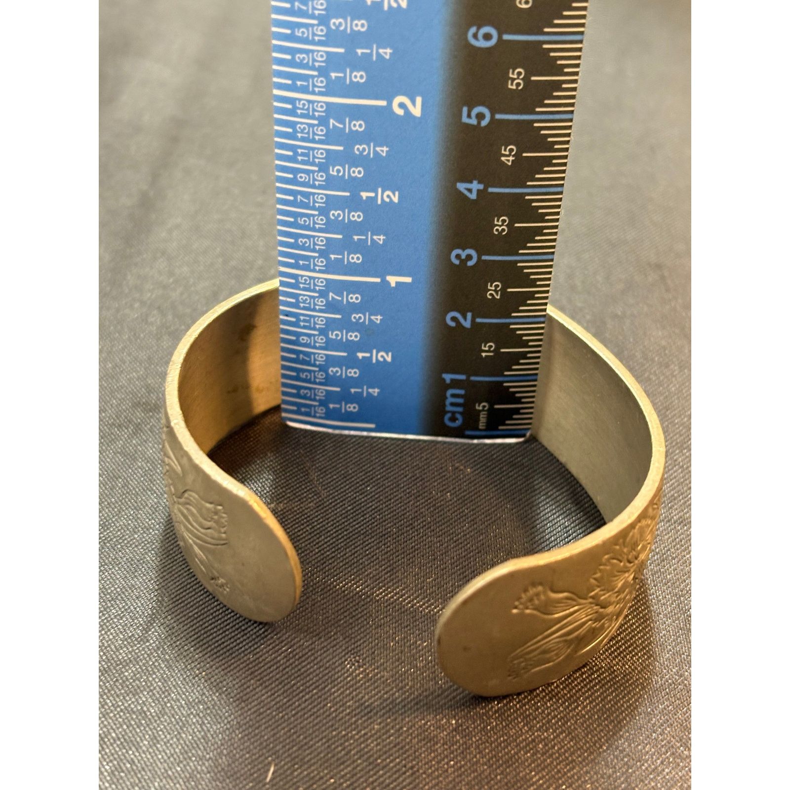 Other VTG Kirk Pewter Floral Etched Cuff Bracelet Sz 7.25” Size ONE SIZE - 11 Thumbnail
