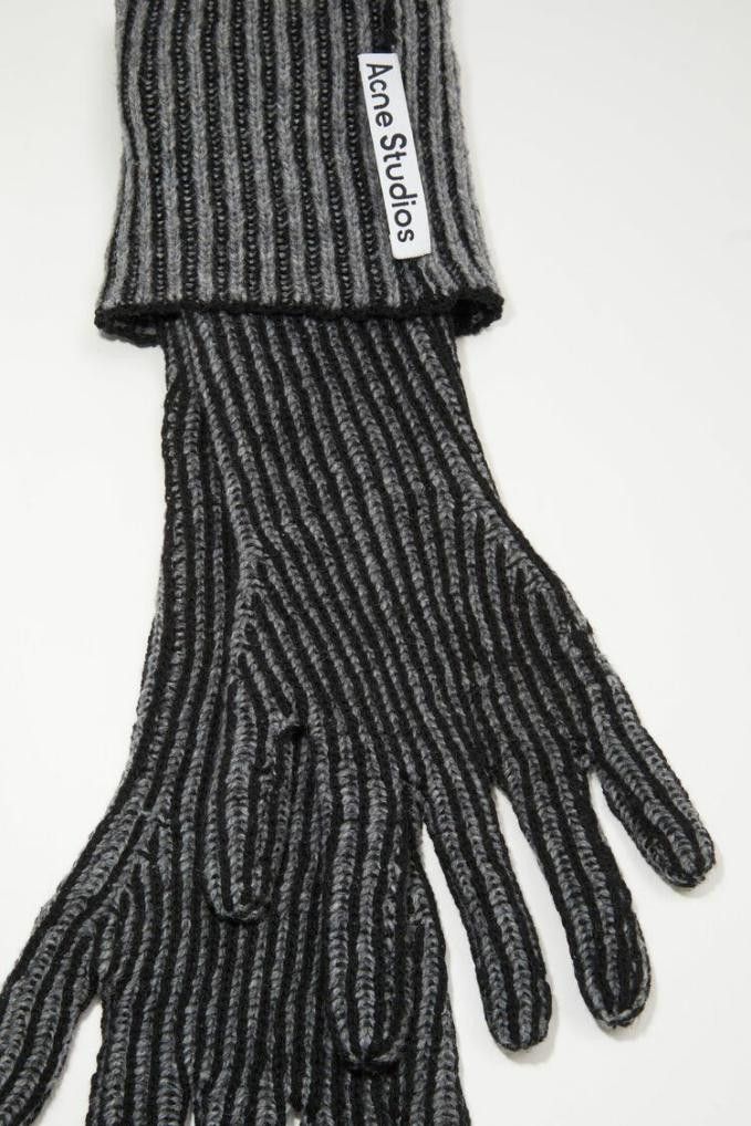 Acne Studios Acne Studios Ribbed Knit Wool Gloves Size ONE SIZE - 2 Thumbnail