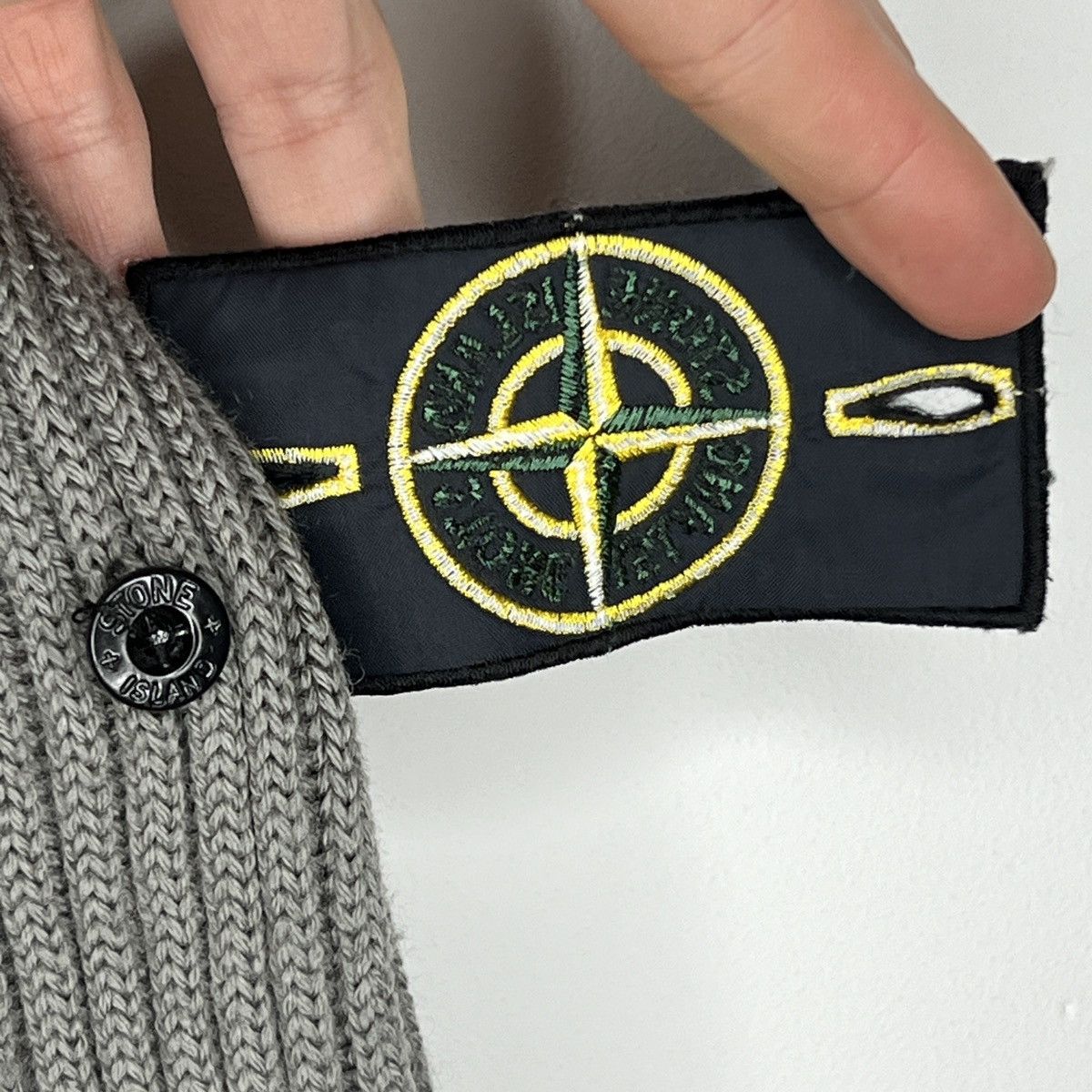 Stone Island × Vintage Vintage Stone Island Sweater Jumper Knitwear Wool Grey Rib Size US L / EU 52-54 / 3 - 8 Thumbnail