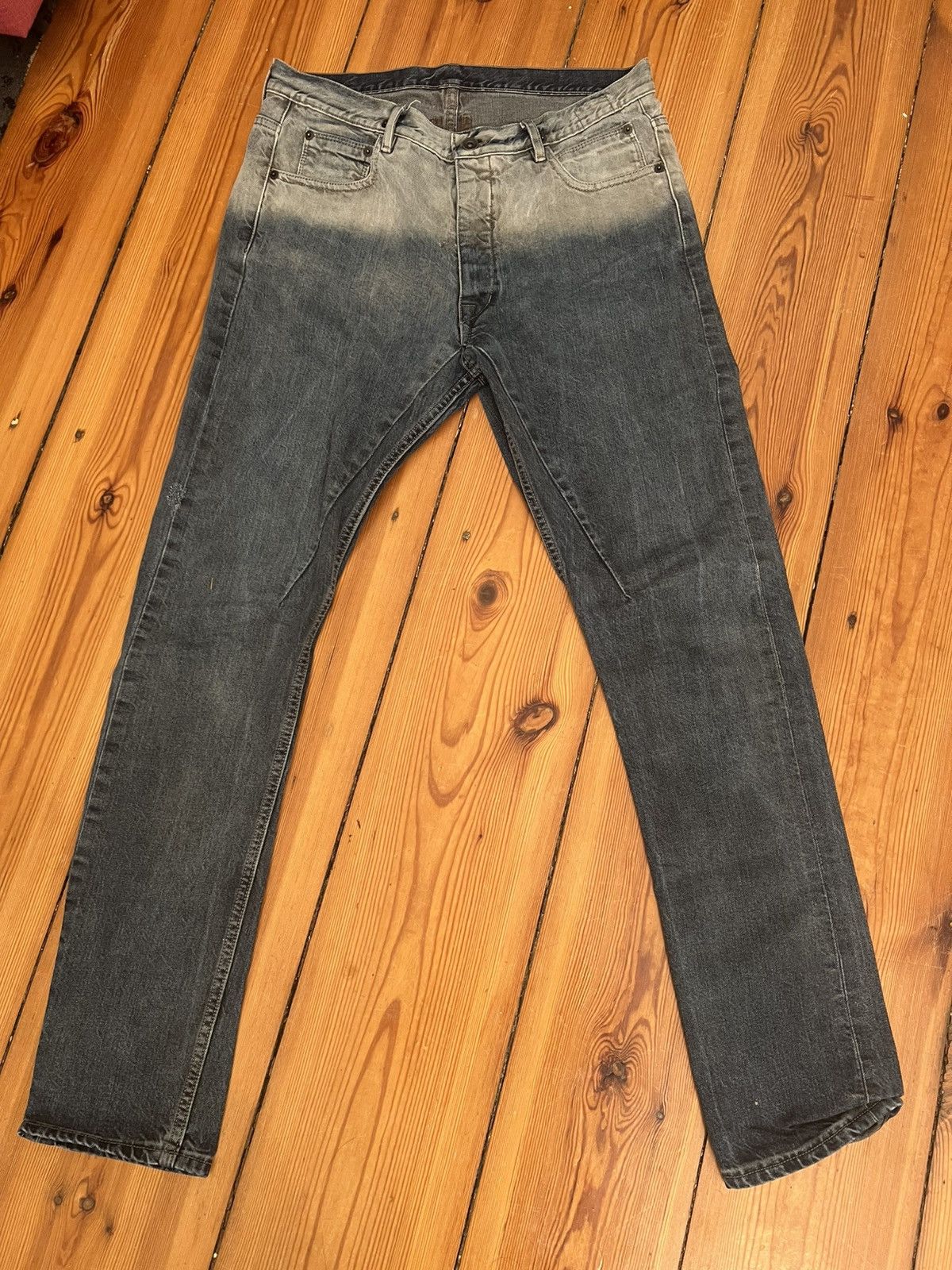 Rick Owens × Rick Owens Drkshdw Rick Owens „Hustler“ ombre torrance cut denim Size US 33 - 1 Thumbnail