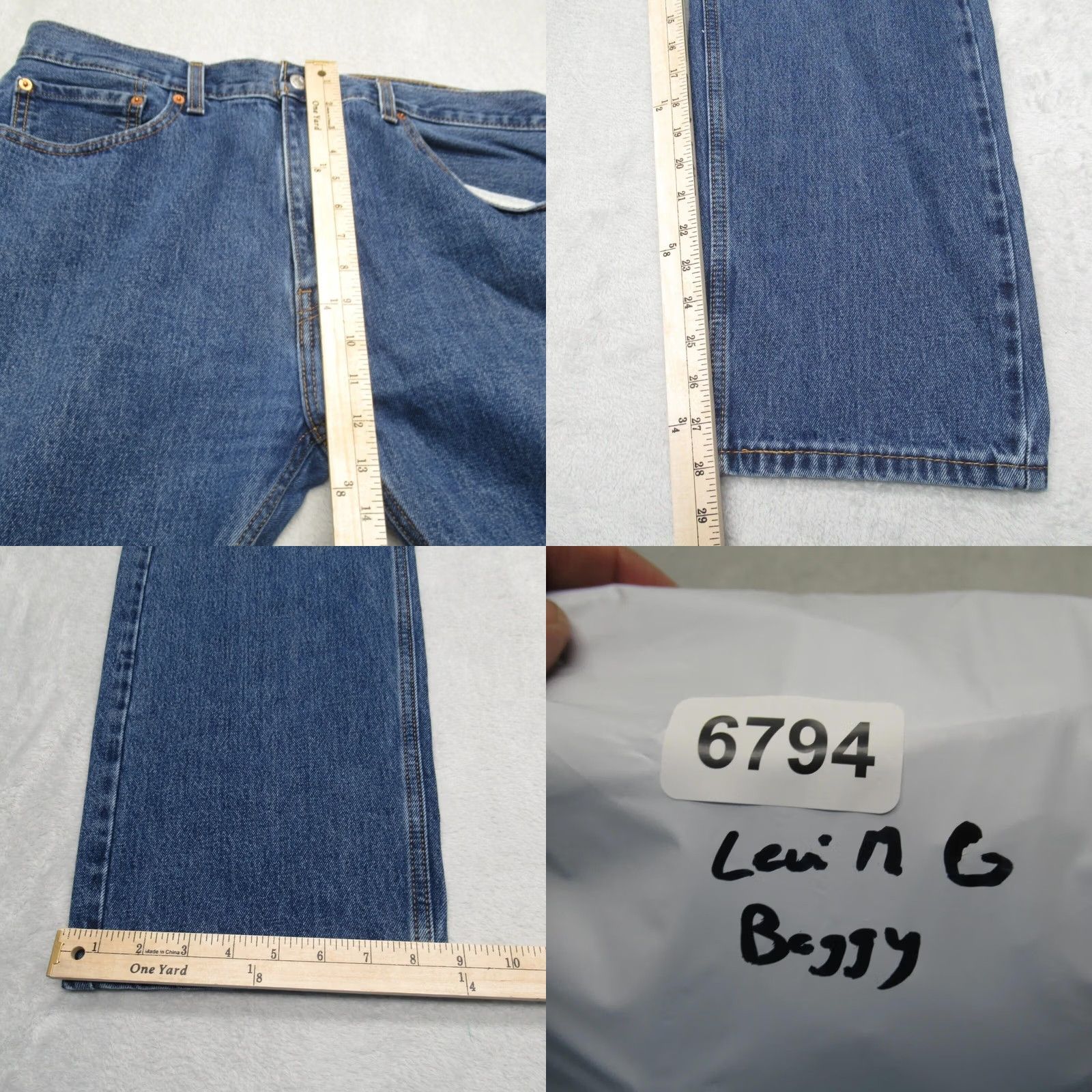 Levi's Levi's 505 Jeans Mens 36x28 Blue Medium Wash Straight Leg Regular Fit Denim Pants W38 L30 Baggy Not Vintage Size US 36 / EU 52 - 9 Thumbnail
