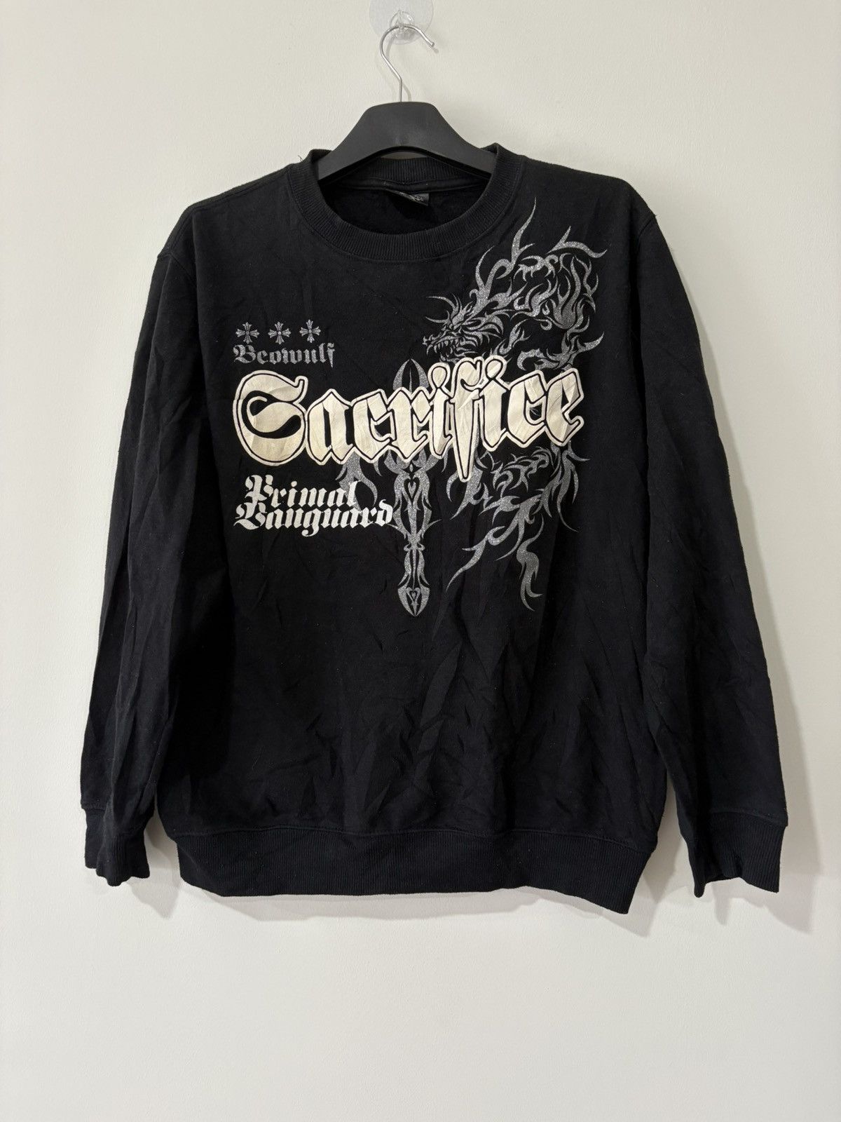 If Six Was Nine BEAUMERE PUNK POEM CROSS MUSIC SWEATSHIRT Size US L / EU 52-54 / 3 - 1 Thumbnail