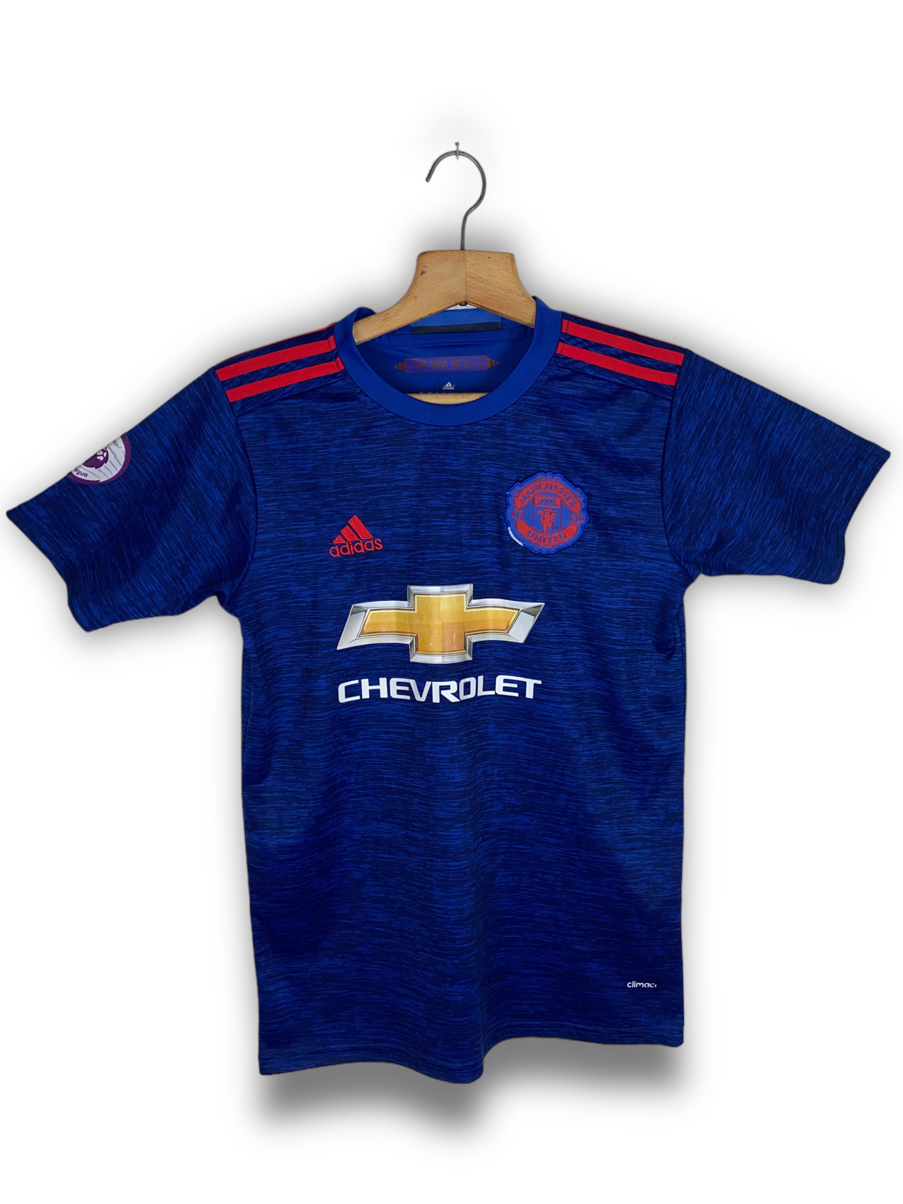 Pre-owned Adidas X Manchester United Vintage 16/17 Ibrahimovic Manchester United Navy Jersey M471 In Deep Blue
