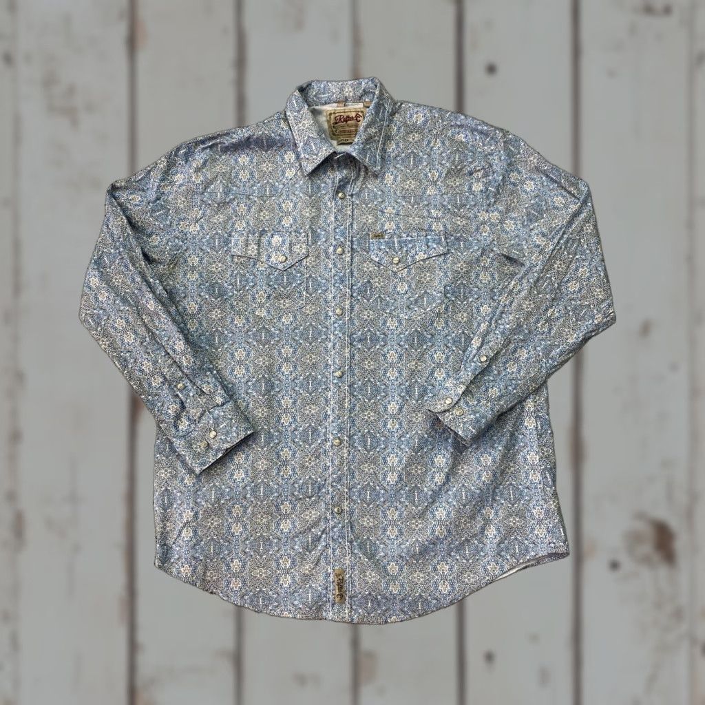 Vintage Rafter C Shirt Western Pearl Snap Long Sleeve Mens XXL blue paisley Size US XXL / EU 58 / 5 - 1 Thumbnail