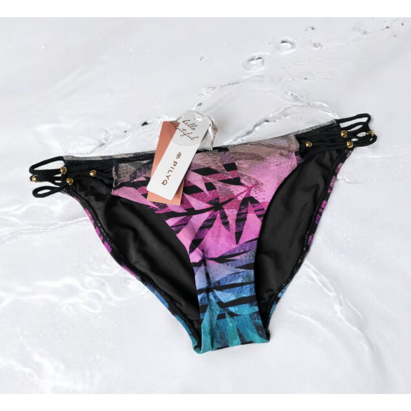 Other NWT PILYQ Congo Braided Zen Full Bikini Bottom PQ Size S Size ONE SIZE - 2 Thumbnail
