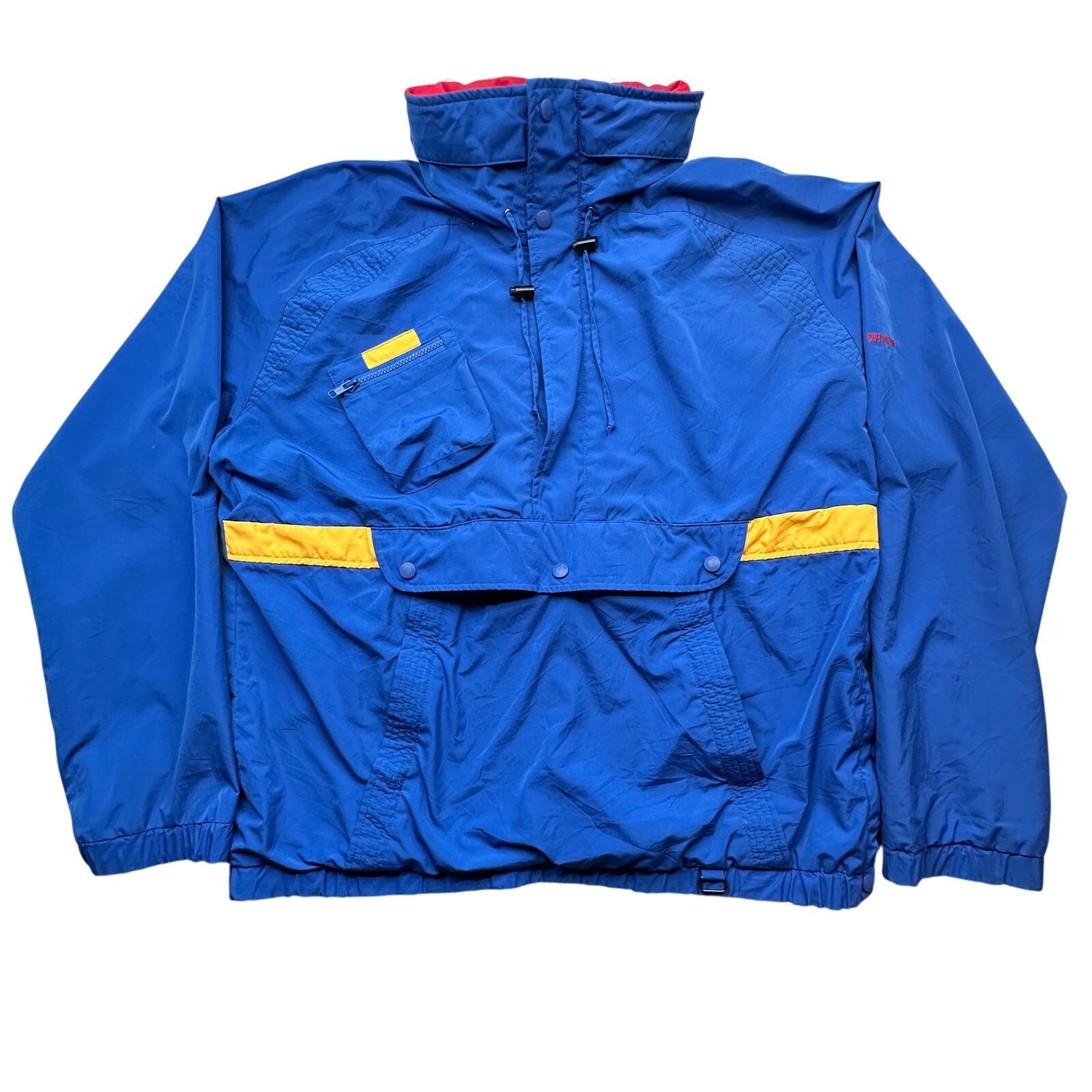 Obermeyer VTG Obermeyer 1/2 Zip Anorak Windbreaker Jacket Men XL Blue Size US XL / EU 56 / 4 - 1 Thumbnail
