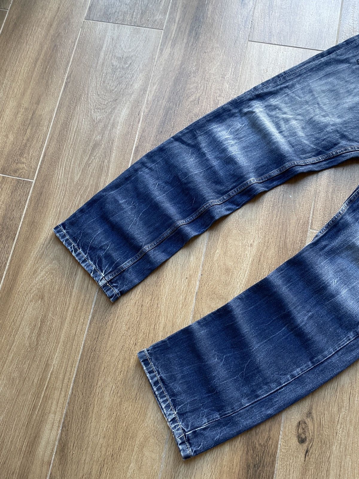 Japanese Brand Vintage Disstressed Jeans Flared Wide Slim Faded Mud Washed Size US 34 / EU 50 - 4 Thumbnail