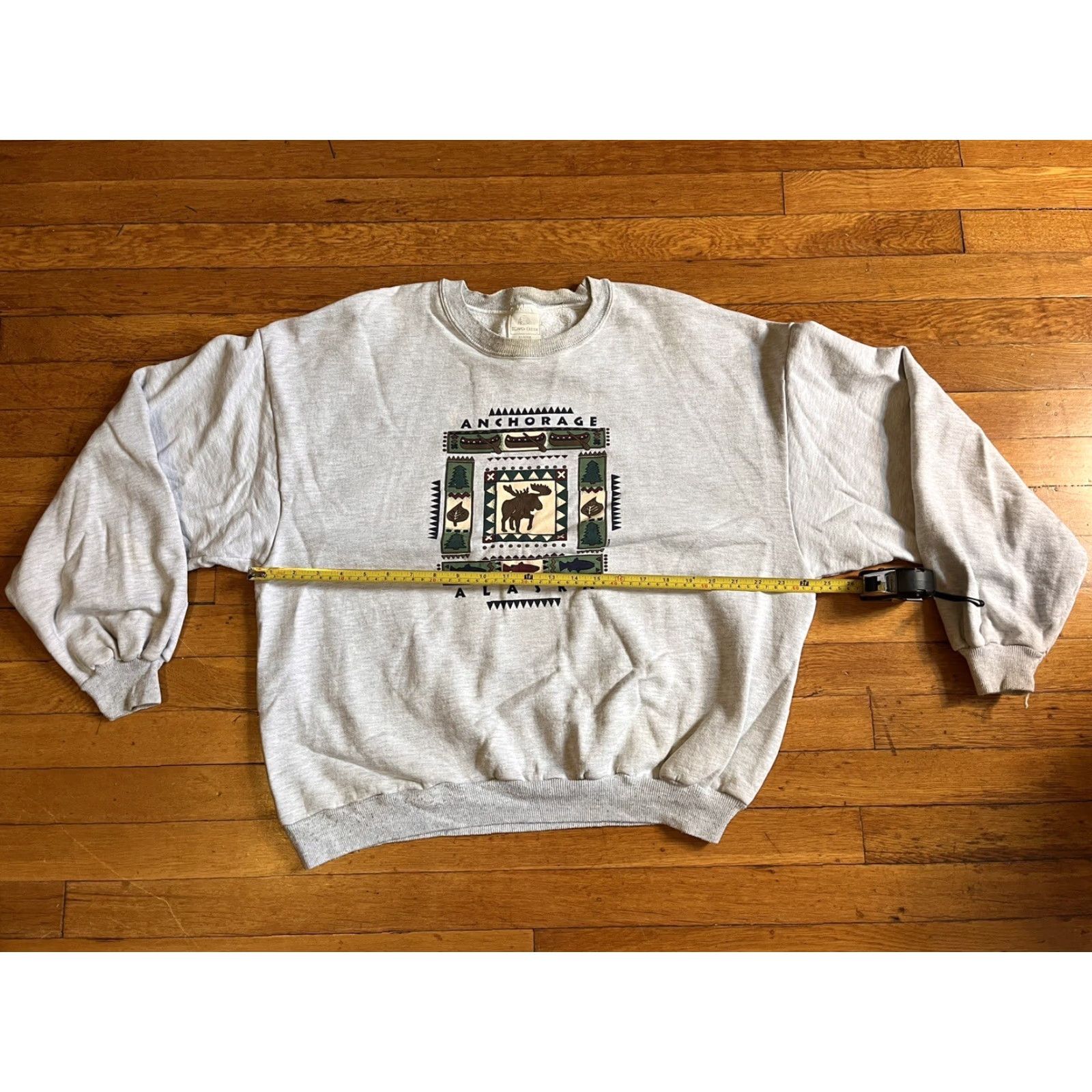 Vintage VINTAGE Beaver Creek Sweatshirt Men's XL Gray Anchorage Alaska 90s Graphic Print Pullover Crew Neck Size US XL / EU 56 / 4 - 7 Thumbnail