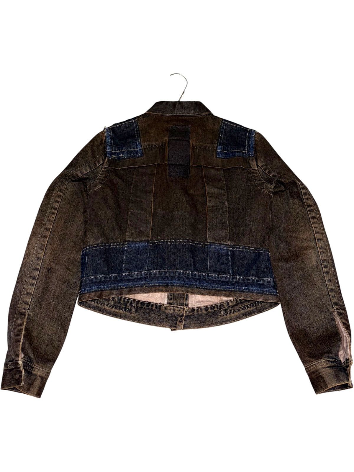 Rick Owens 01 Rick Owens SLAB Waxed Denim Trucker Jean Jacket Patchwork Size US S / EU 44-46 / 1 - 6 Thumbnail