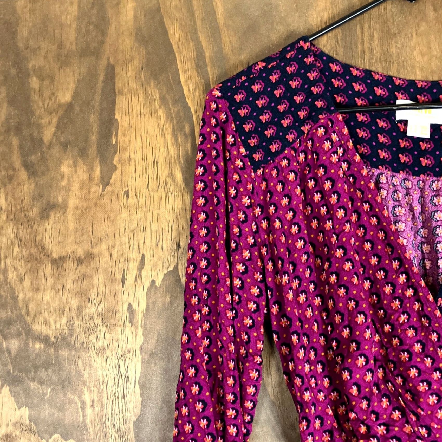 Anthropologie Anthropologie Maeve Women Blouse Multicolored Lisa Puff Sleeve Faux Wrap 12 Size XL / US 12-14 / IT 48-50 - 5 Thumbnail