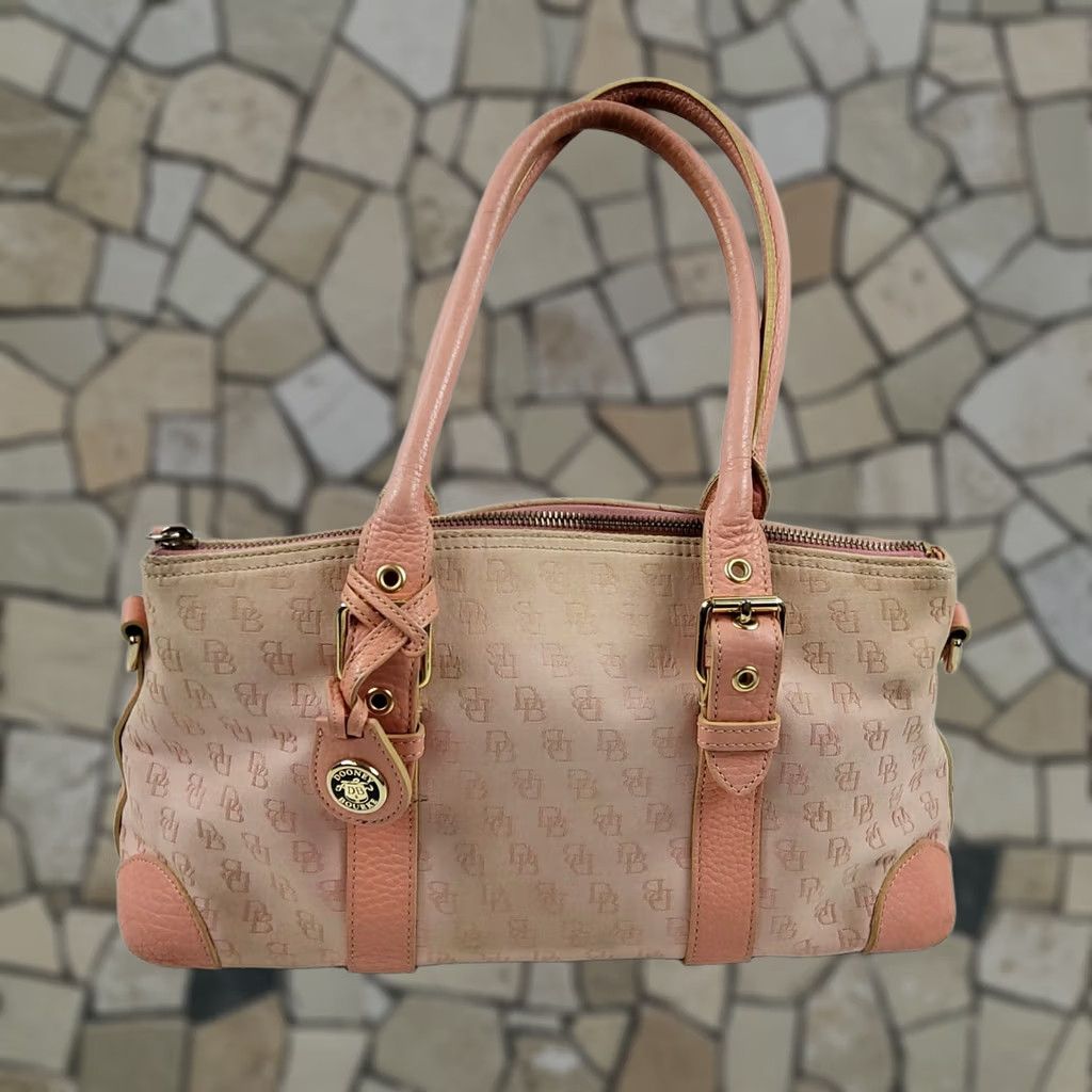 Dooney & Bourke Dooney & Bourke Signature Satchel Handbag Purse Light Pink Leather Trim Size ONE SIZE - 1 Thumbnail