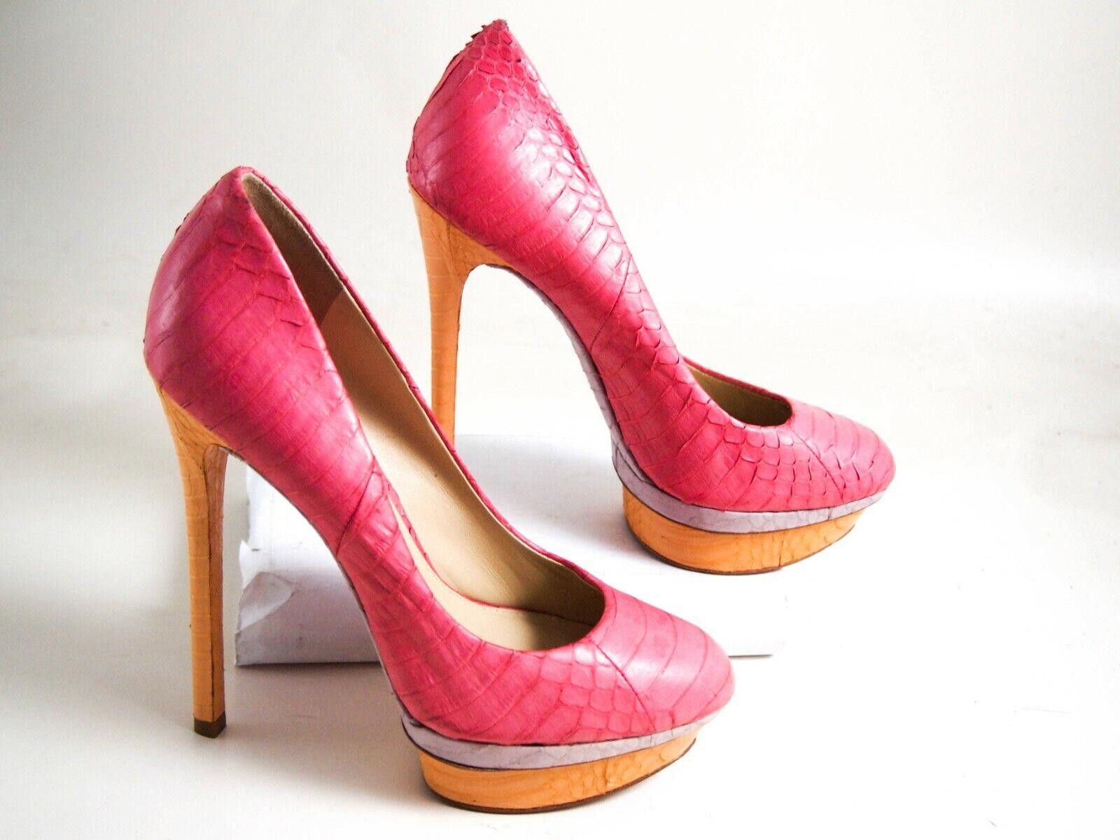 Brian Atwood Snakeskin Platform Heels Sz outlet 38.5