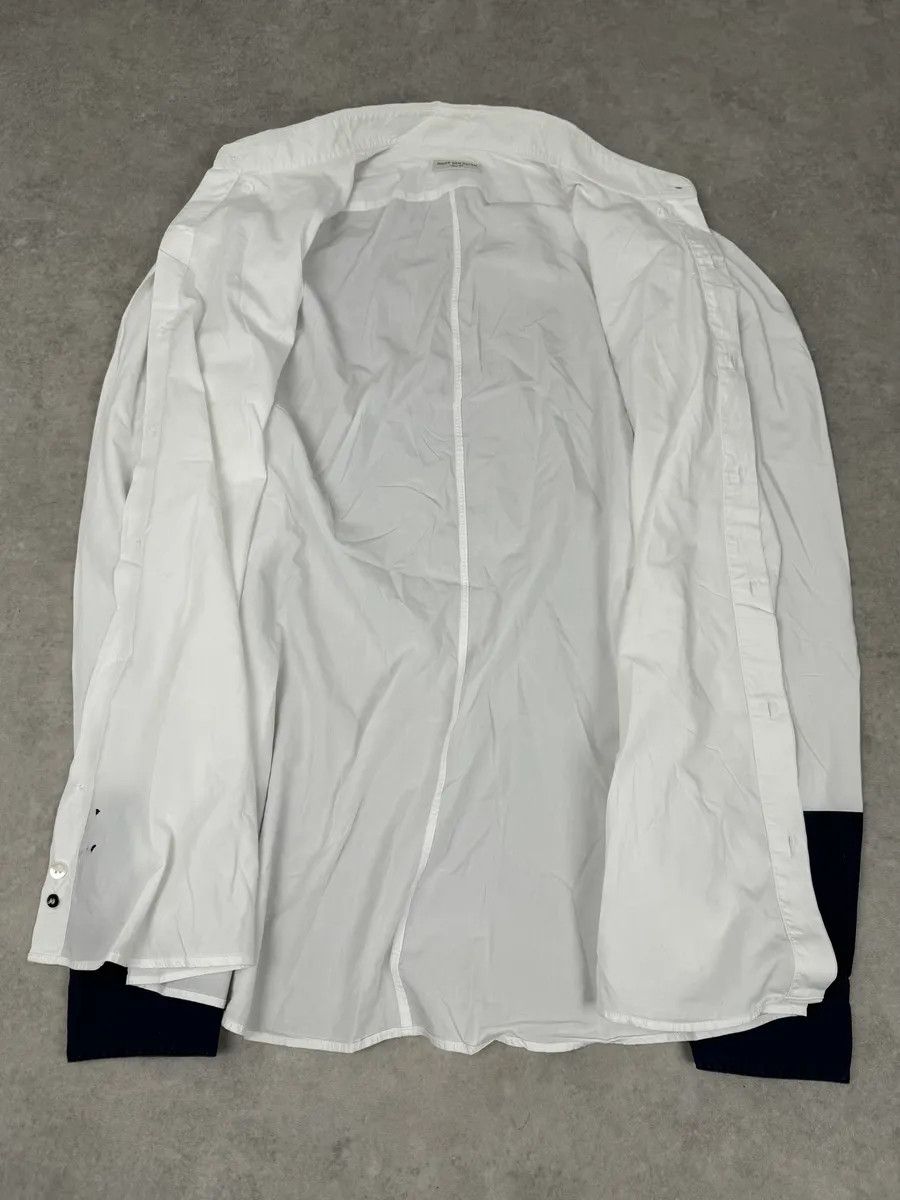 Dries Van Noten Dries Van Noten Contemporary White & Navy Shirt Size US M / EU 48-50 / 2 - 9 Thumbnail