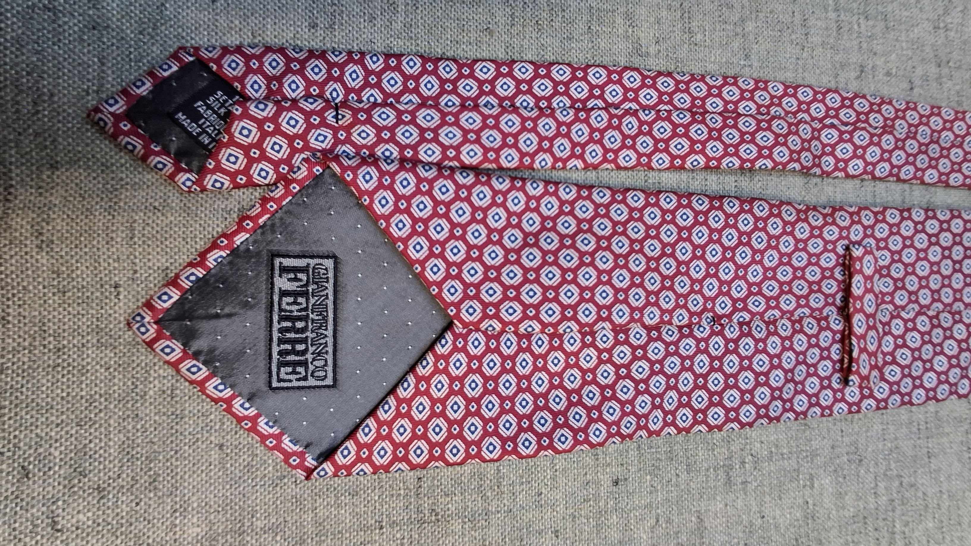 Vintage Gianni Franco Ferrara Vintage Silk Tie – Red Geometric Size ONE SIZE - 5 Thumbnail
