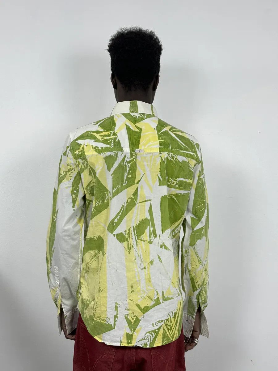 2000s Cavalli Overprint Green White Shirt