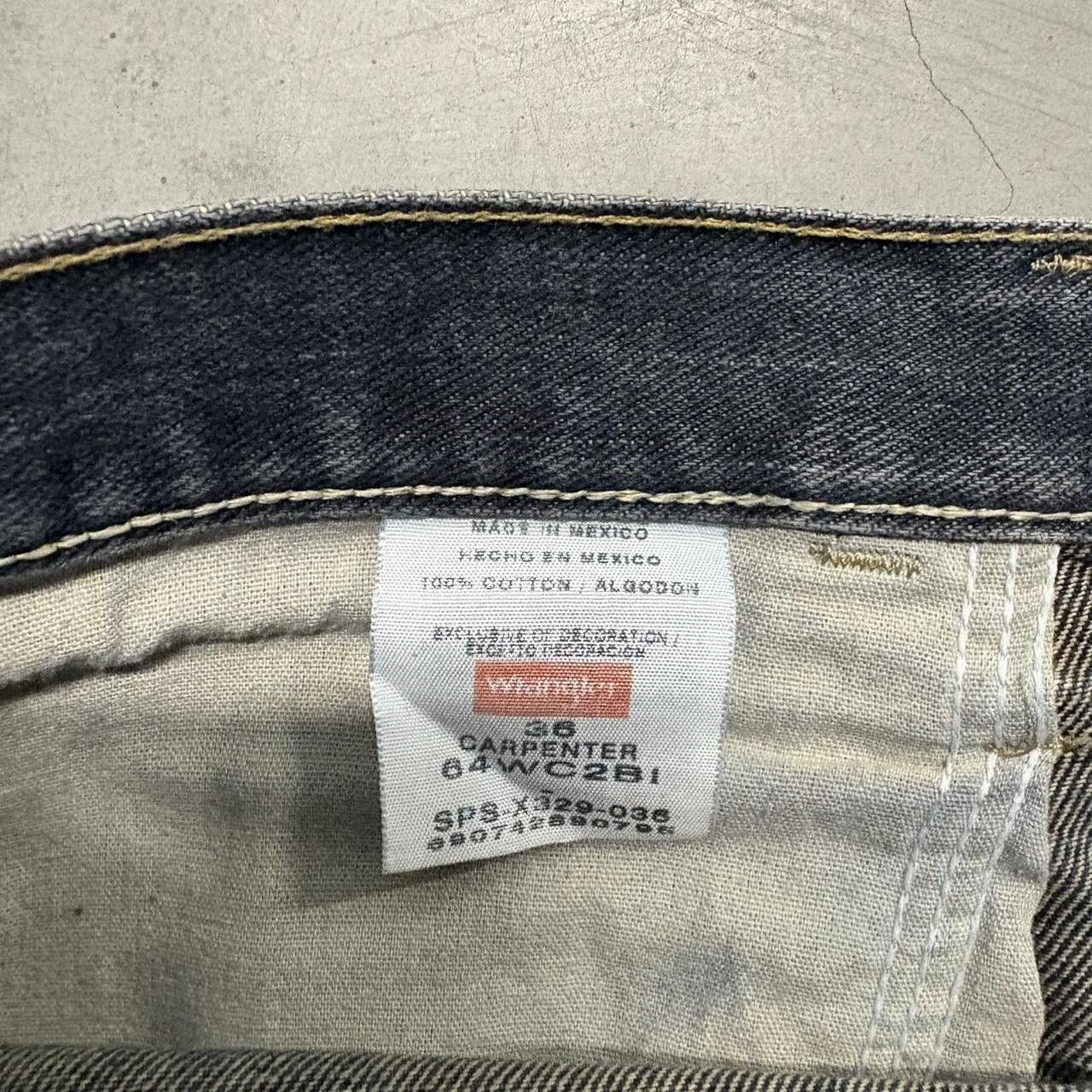 Vintage Crazy Vintage Y2K/2000s Baggy Wrangler Carpenter Dark Denim Jeans Shorts Jorts! Size US 36 / EU 52 - 3 Thumbnail