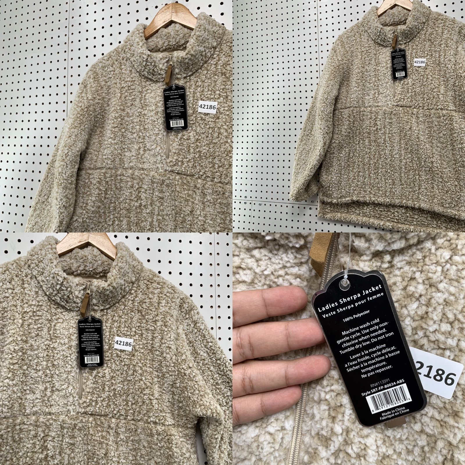 Vintage VINTAGE Jackson Hole Outerwear Womens Sweater Medium Beige Textured Fleece Size L / US 10 / IT 46 - 8 Thumbnail