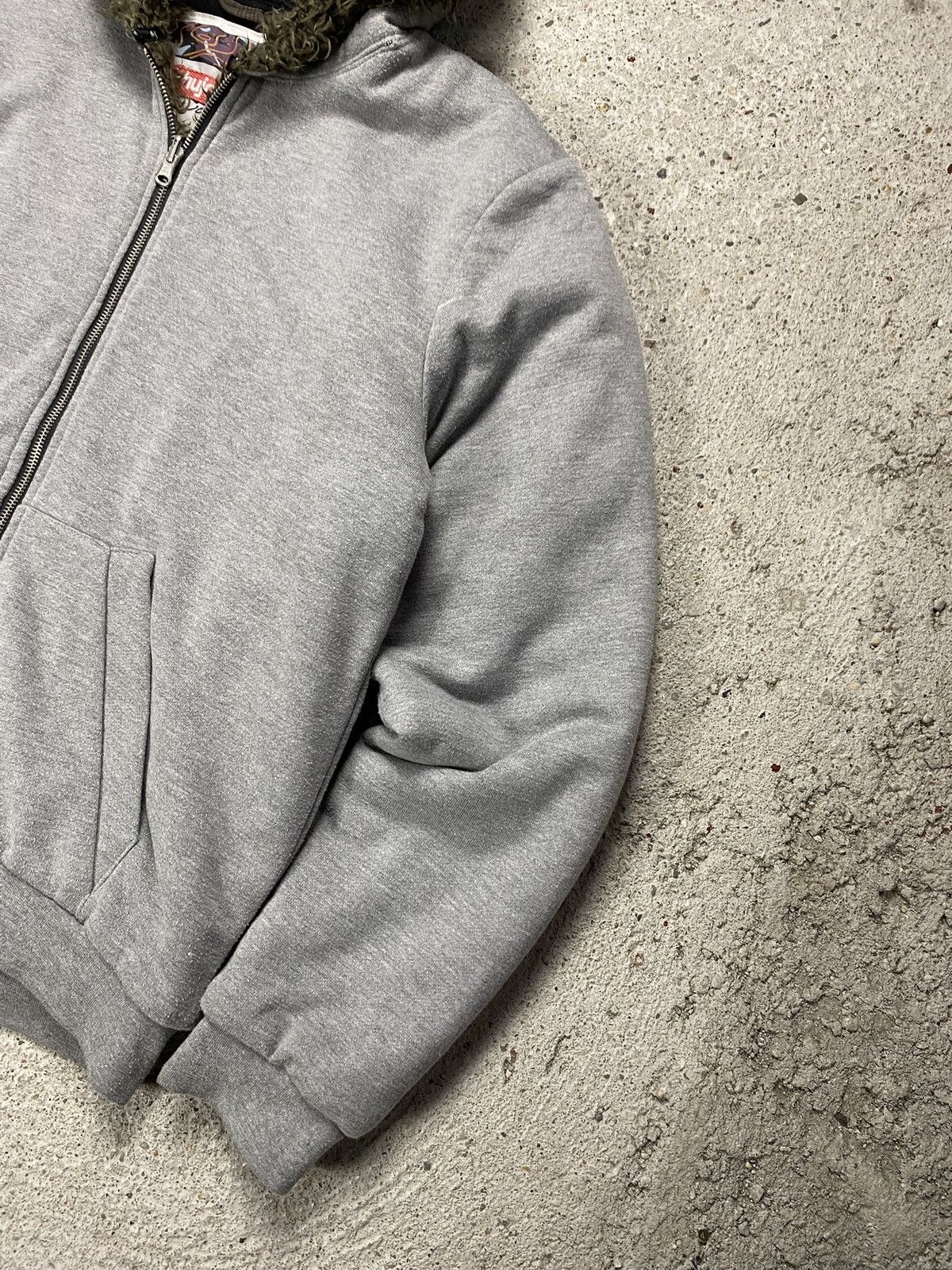 Japanese Brand Vintage hoodie bomber grey japan faux fur avant garde Size US L / EU 52-54 / 3 - 3 Thumbnail