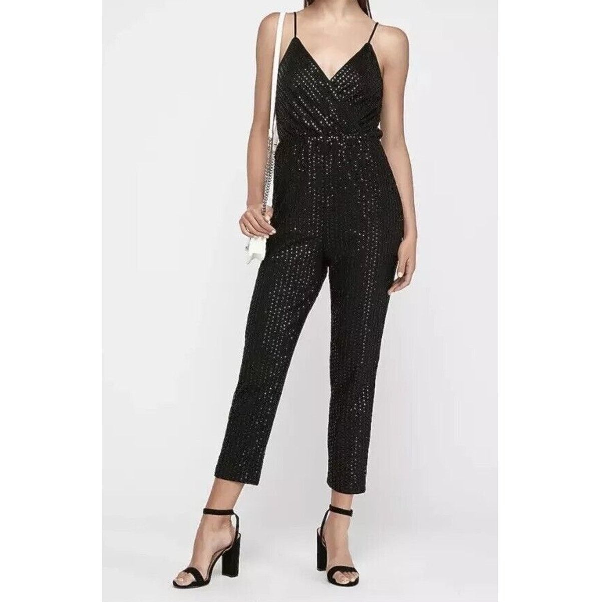 Express Express Women's Evening Wear Black Sequin Jumpsuit Size 2 Size 26" / US 2 / IT 38 - 1 Thumbnail