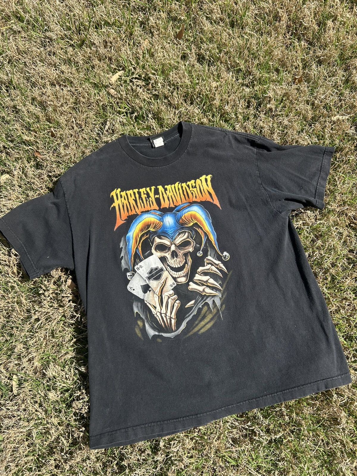 Harley Davidson × Vintage Vintage Y2K Harley Davidson Skeleton Big Print San Diego Size US XL / EU 56 / 4 - 1 Thumbnail