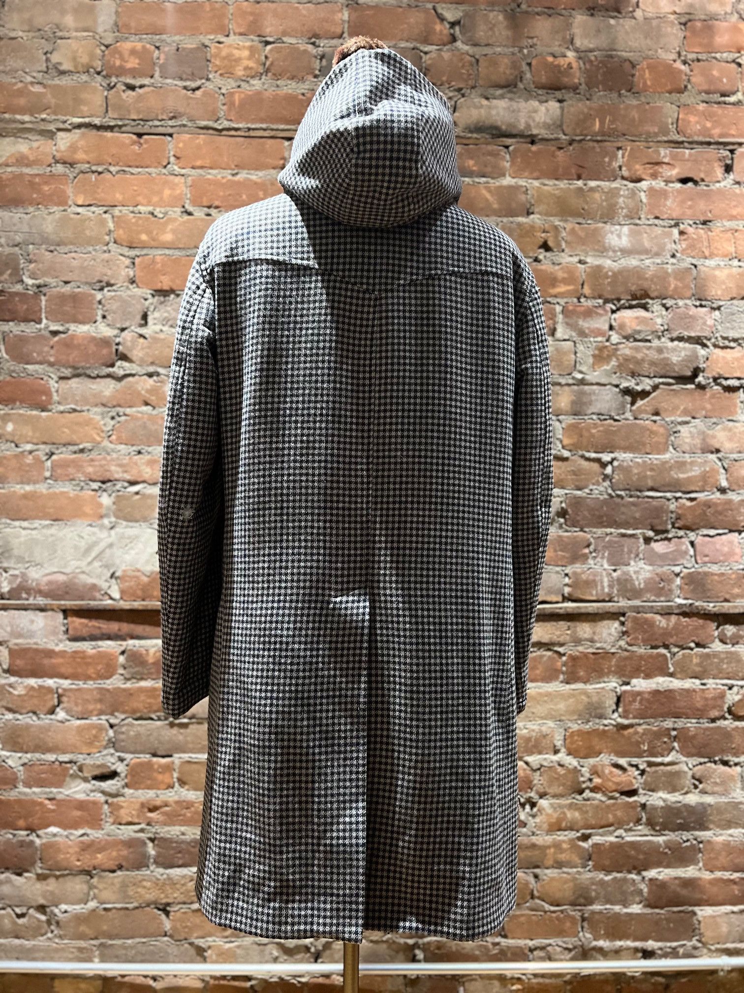 Etro ETRO Milano Wool Blend Houndstooth Coat with Shearling Hood Size US L / EU 52-54 / 3 - 4 Thumbnail