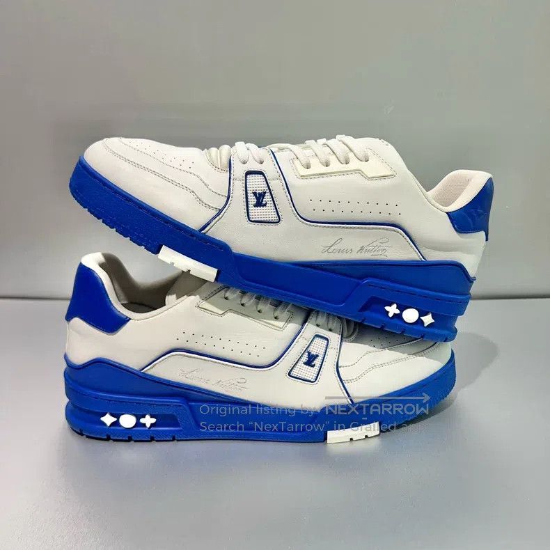 Louis Vuitton Louis Vuitton Trainer blue and white board shoes Size US 8.5 / EU 41-42 - 5 Thumbnail