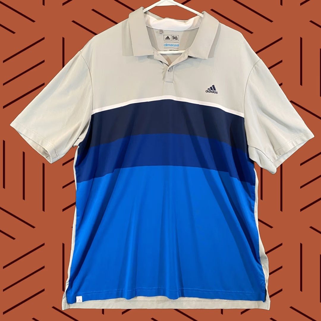 Adidas Adidas Polo Shirt Mens XL Golf Short Sleeve Climacool Blue Gray Outdoor Casual Sport Shirt Mens XL Size US XL / EU 56 / 4 - 1 Thumbnail