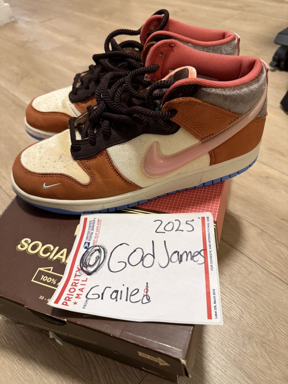 Nike × Social Status Nike dunk mid chocolate milk Size US 9.5 / EU 42-43 - 1 Thumbnail