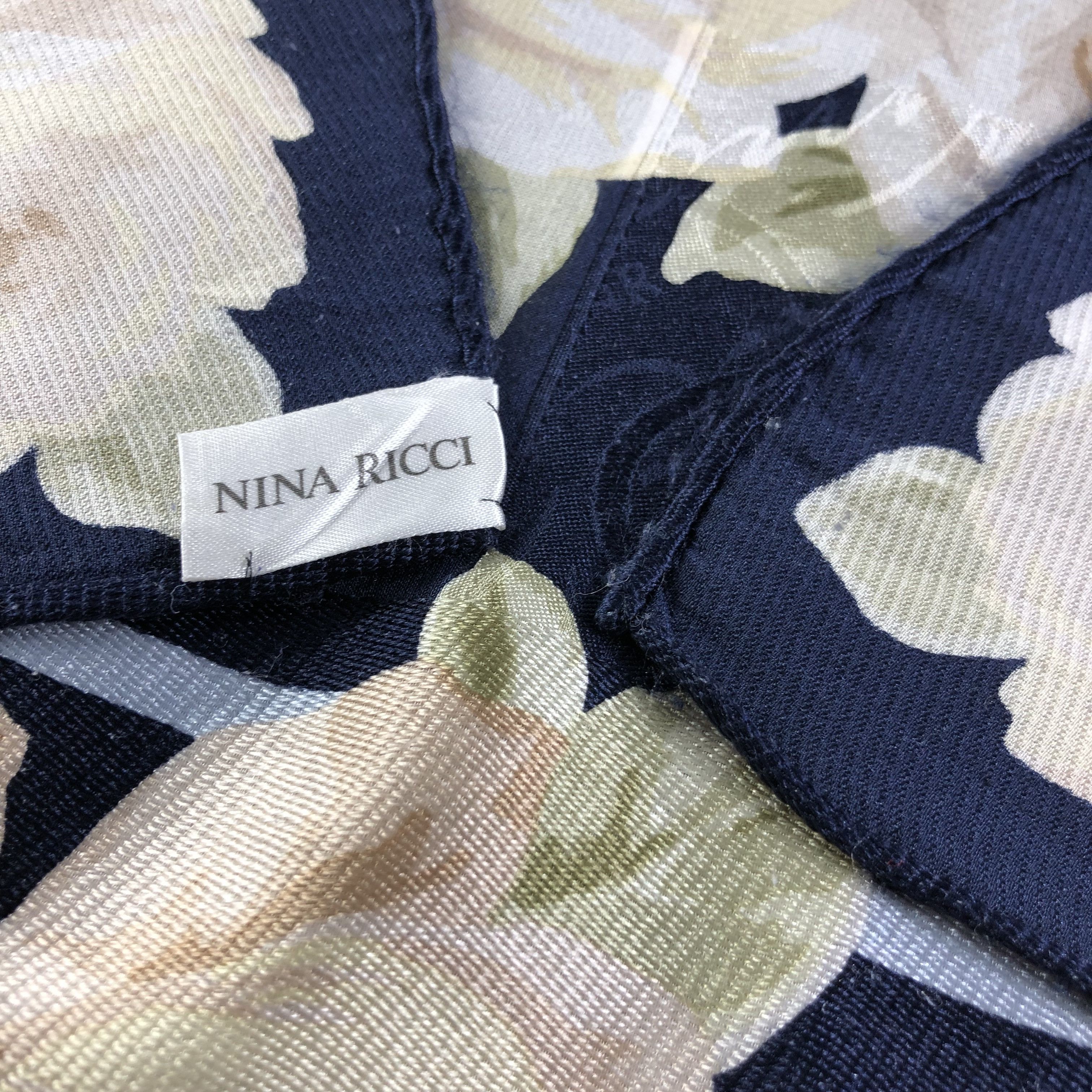 Nina Ricci Vintage Nina Ricci Floral Silk Scarf M827 Size ONE SIZE - 4 Thumbnail