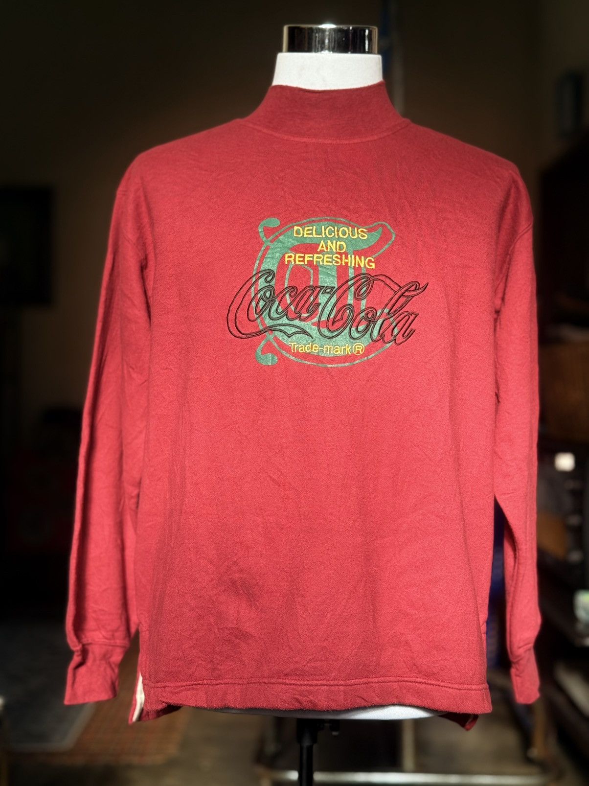 Coca Cola Vintage 90s Coca-Cola "Delicious and Refreshing" Mock Neck L Size US L / EU 52-54 / 3 - 1 Thumbnail