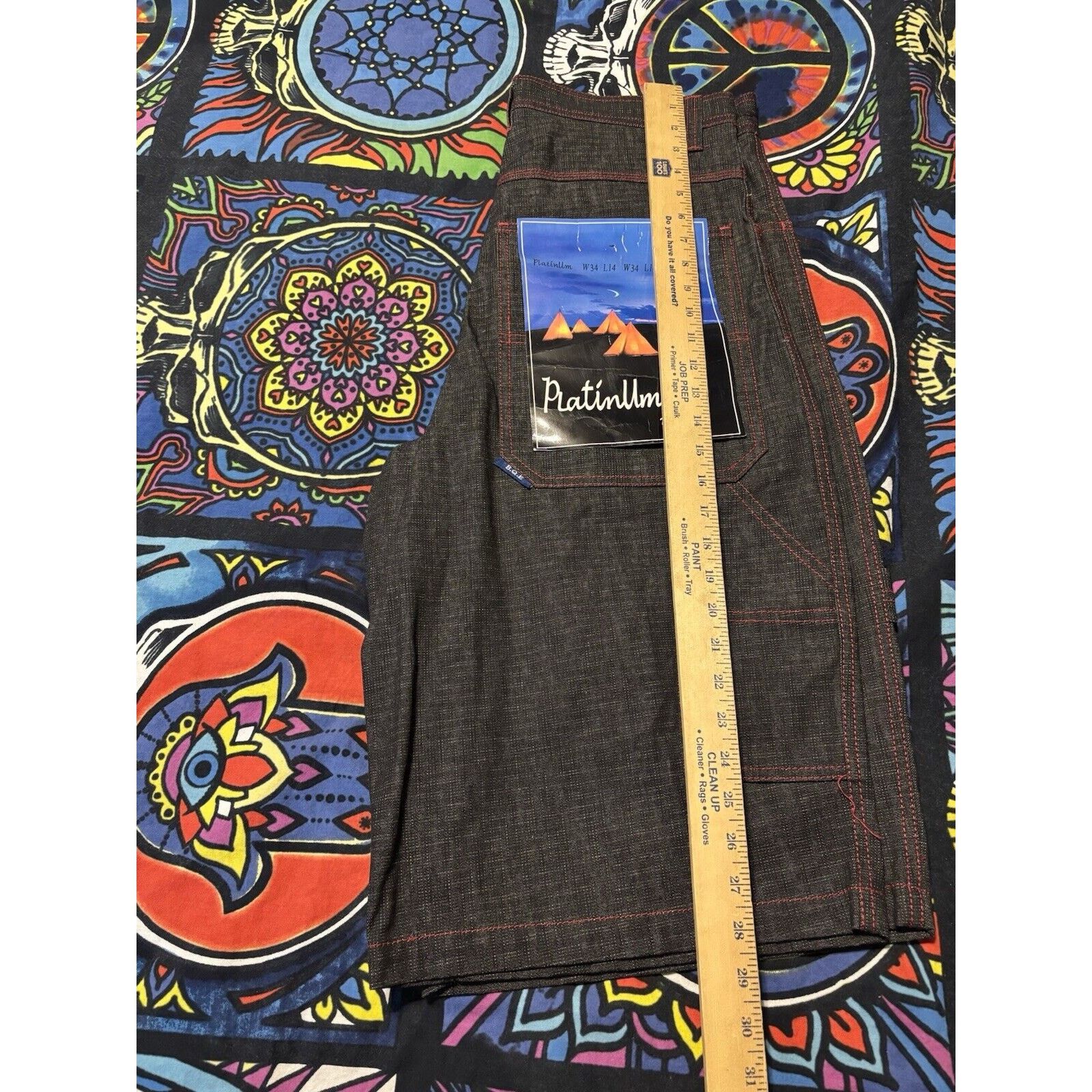 Other y2k platinum B.Q.E black red jorts shorts W34 L 14 NWT baggy Size US 34 / EU 50 - 9 Thumbnail