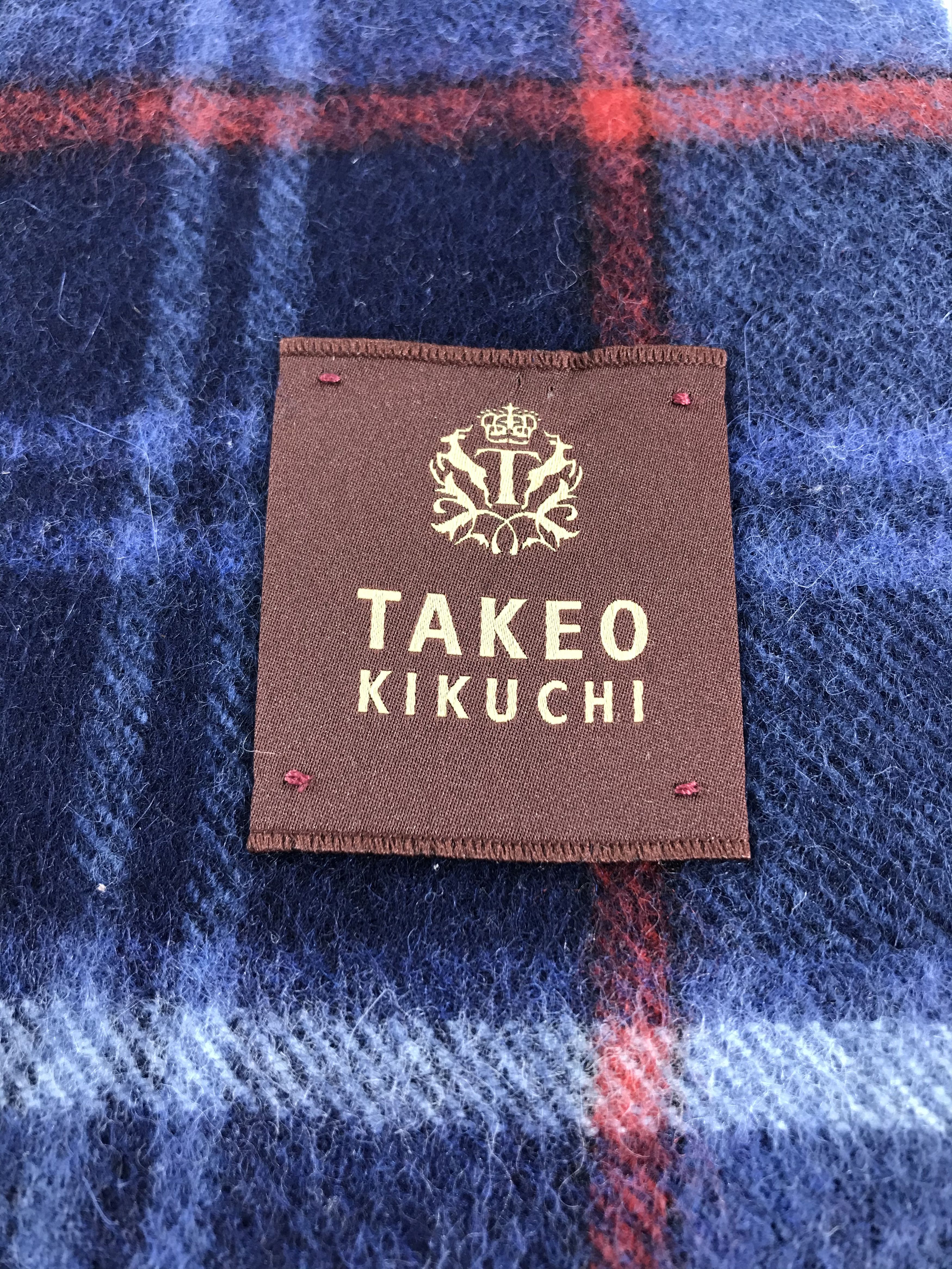 Takeo Kikuchi Takeo Kikuchi Tartan Wool Scarf Muffler Neck Warmer V492 Size ONE SIZE - 4 Thumbnail