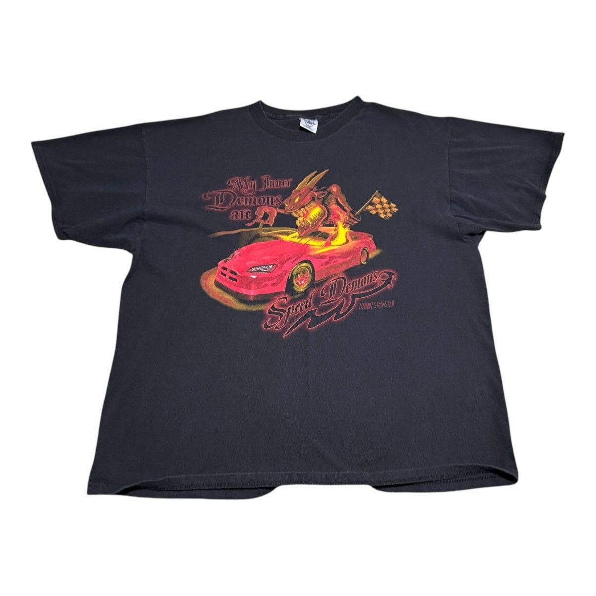 Delta × Vintage Vintage NASCAR Inner Speed Demon Devil Black Shirt Adult 2XL Size US XXL / EU 58 / 5 - 1 Thumbnail