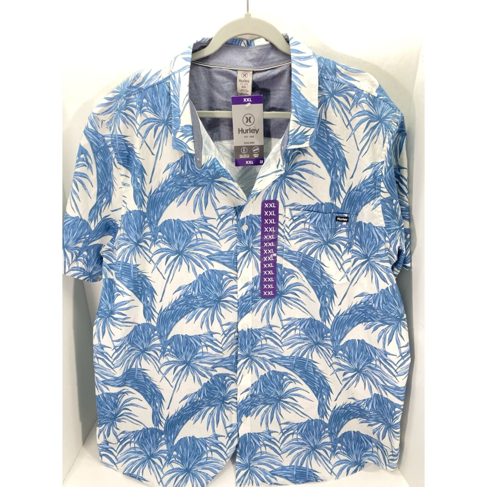 Hurley Hurley Patio Cabana Shirt Men 2XL Blue AOP Floral Button Short Sleeve Casual NWT Size US XXL / EU 58 / 5 - 2 Thumbnail