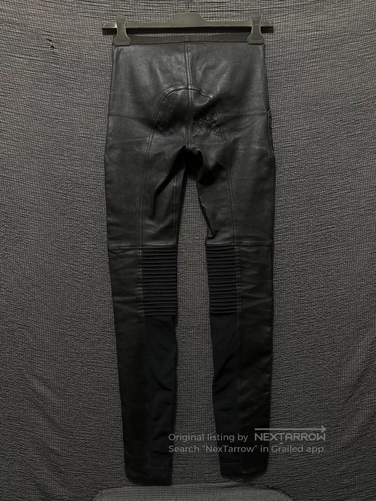 rick owens 14fw leather motorcycle leggings.