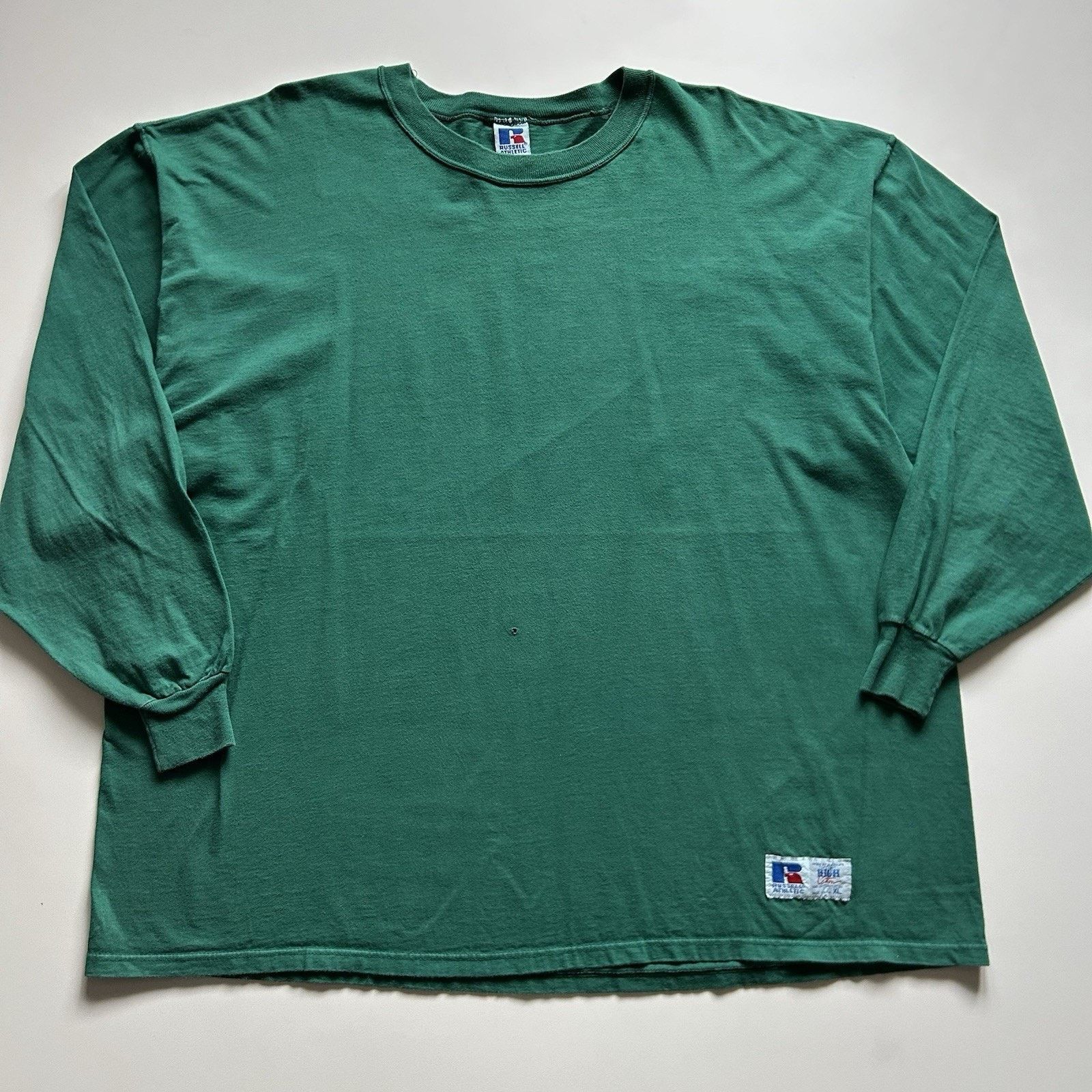 Vintage Russell Athletic Shirt XL Long Sleeve Blank Green