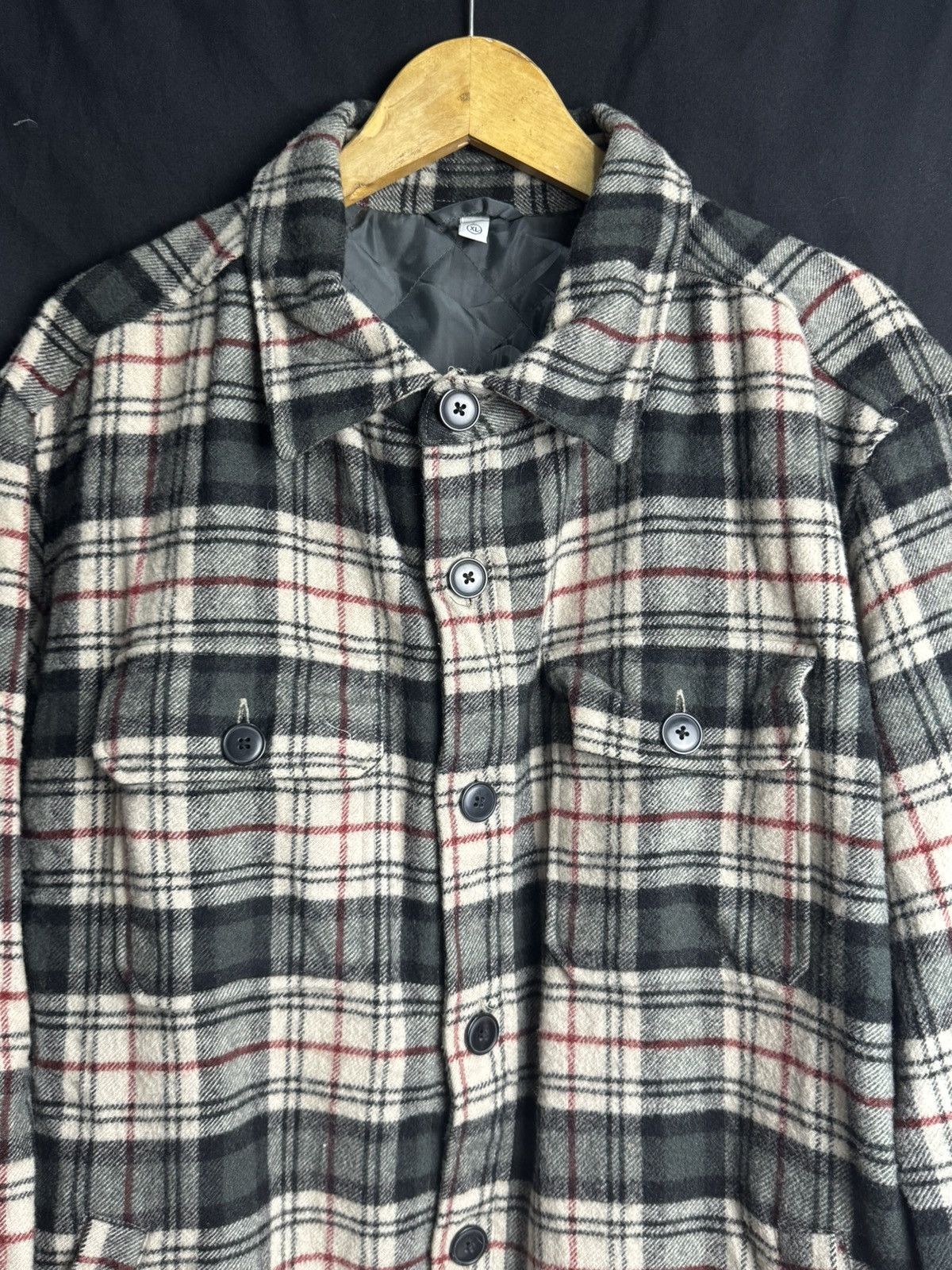 20471120 × Hysteric Glamour × Japanese Brand Japanese Outer Wool Button Shirt Size US XL / EU 56 / 4 - 3 Thumbnail