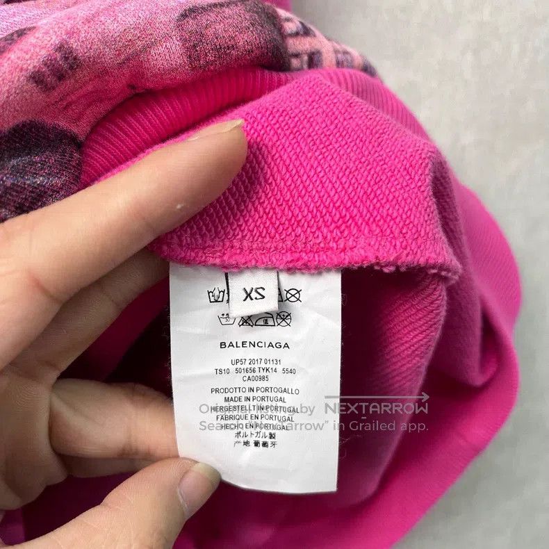 Balenciaga Balenciaga Pink Hooded Hoodie Size US XS / EU 42 / 0 - 4 Thumbnail