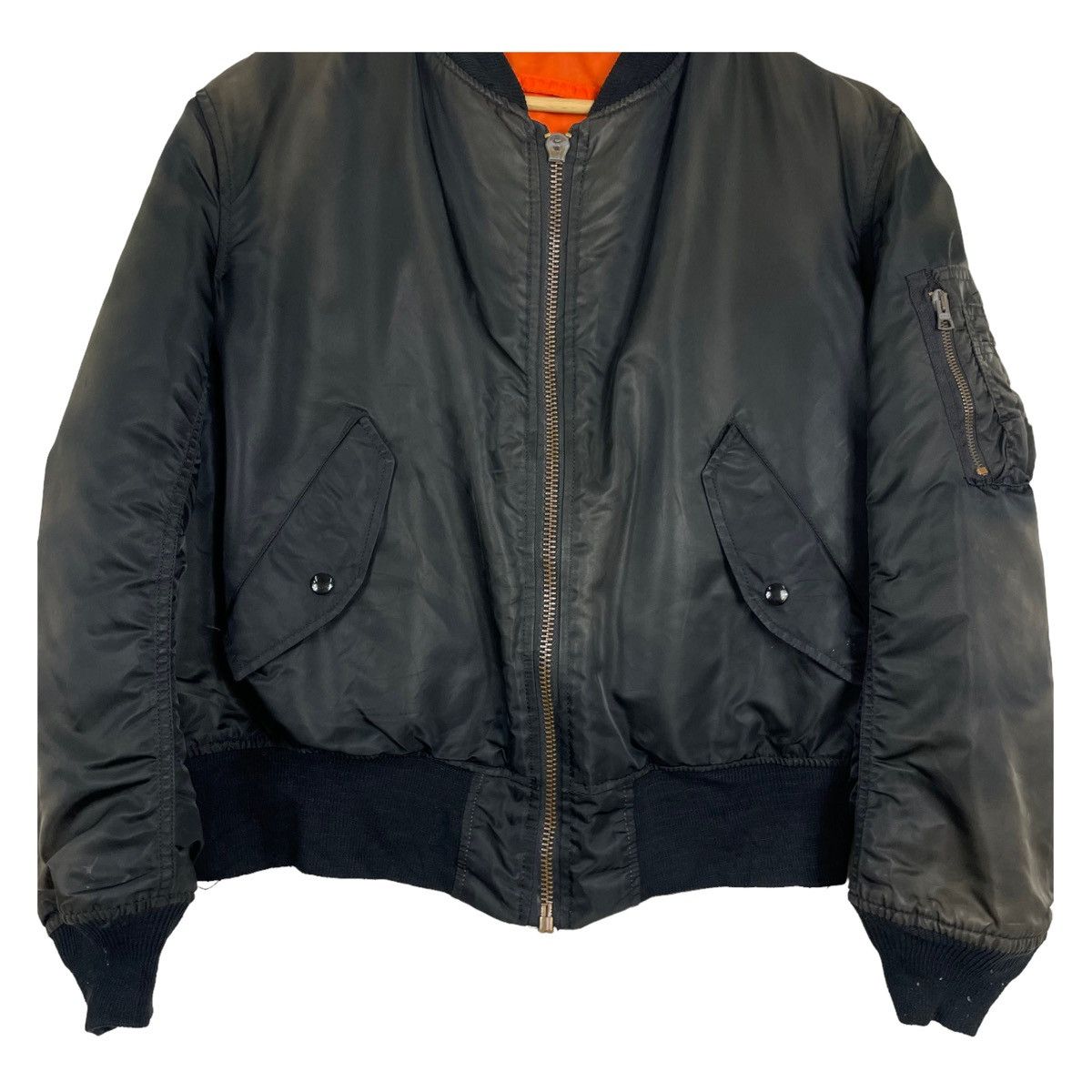 Alpha Industries × Vintage 💥80s SUNFADED BLACK ALPHA INDUSTRIES MA1 RIOT BOMBER Size US M / EU 48-50 / 2 - 5 Thumbnail
