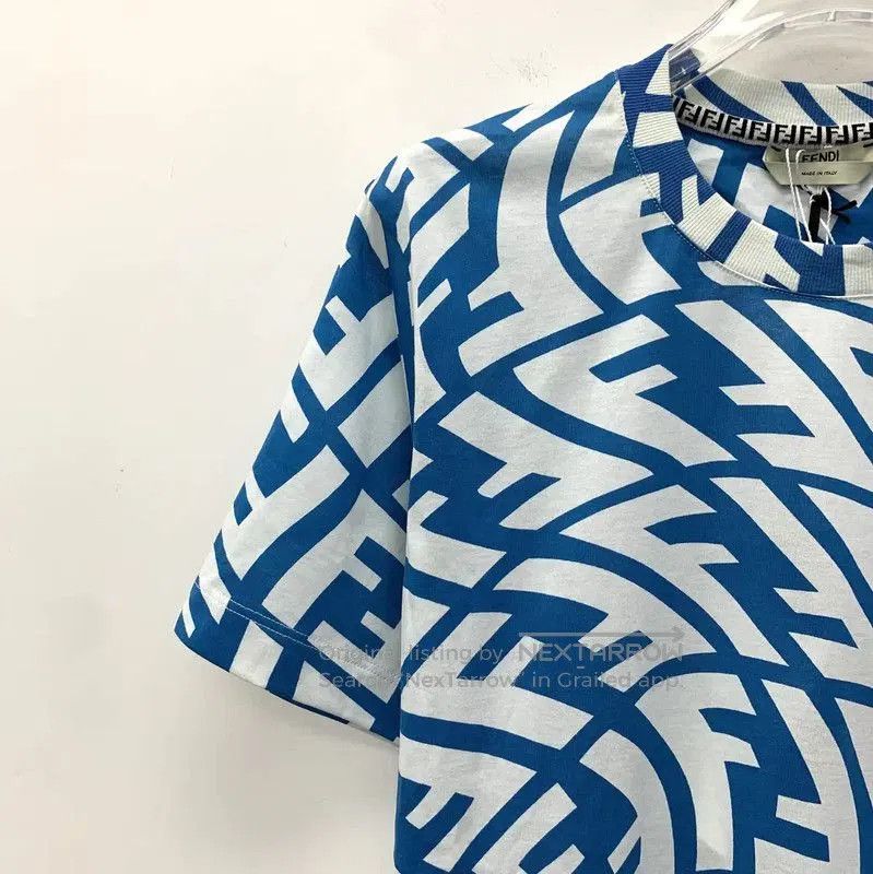 Fendi Fendi Blue Cotton T-Shirt for Women . Size M / US 6-8 / IT 42-44 - 3 Thumbnail