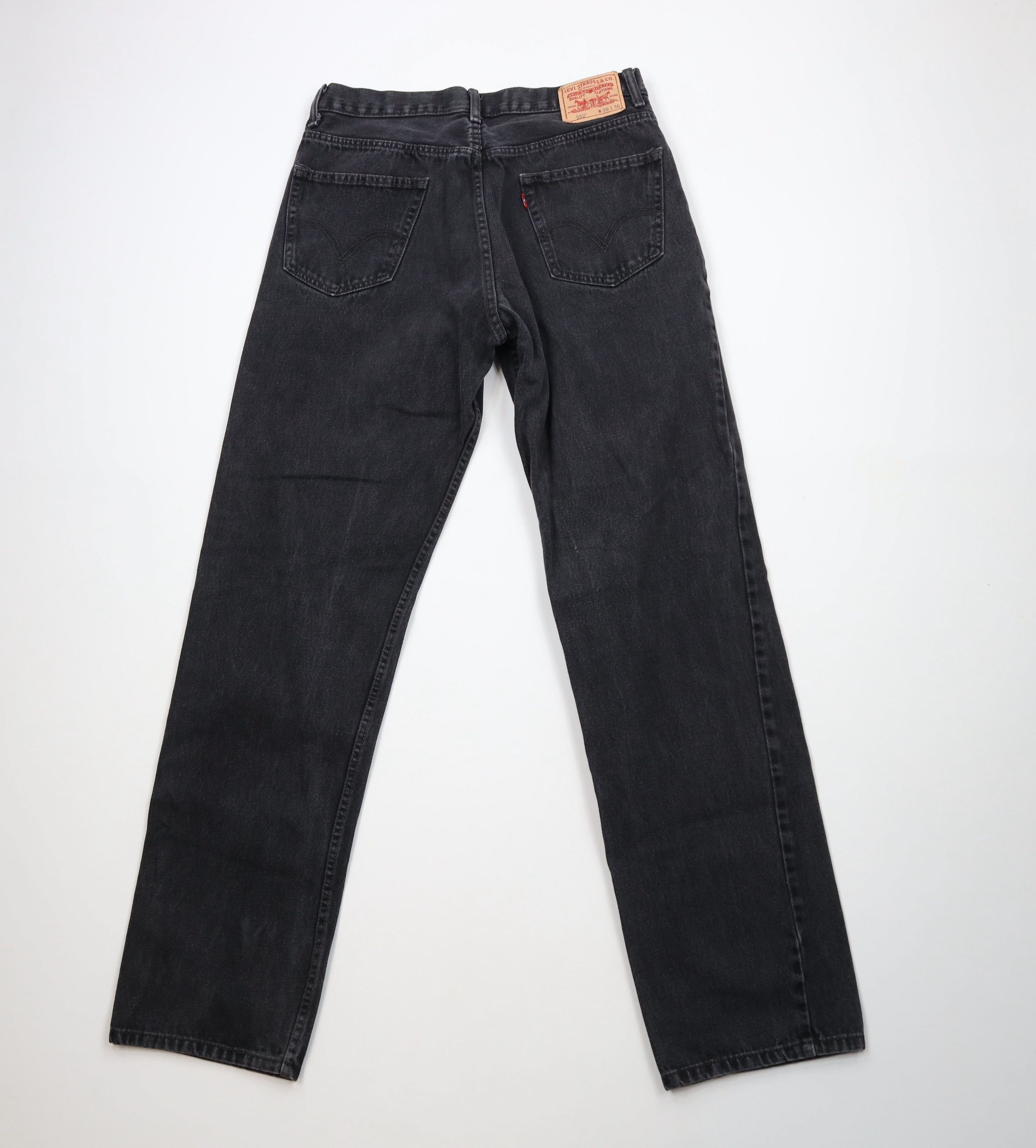 Levi's × Vintage Vintage Y2K Levis 550 Relaxed Fit Denim Jeans Black Cotton Size US 36 / EU 52 - 9 Thumbnail