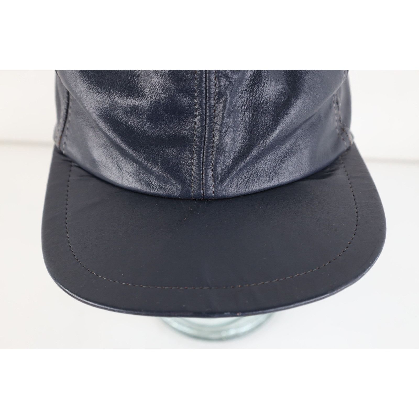 Vintage Vintage 90s Streetwear Distressed Leather Strapback Hat Cap Size ONE SIZE - 2 Thumbnail