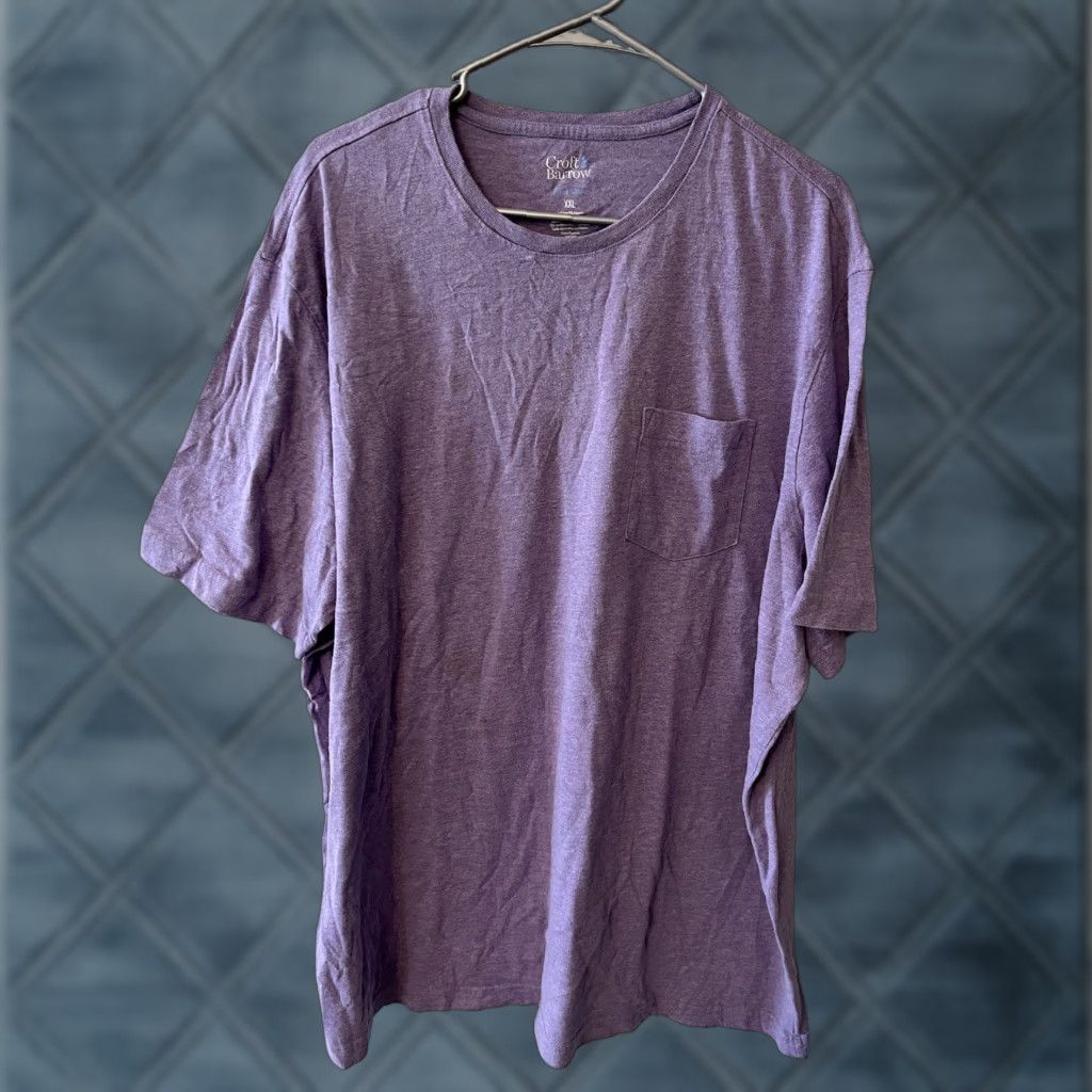 Croft & Barrow Croft & Barrow T-Shirt Men's - Shirt - XXL - Purple - Easy-Care - Cotton Blend - Short Sleeve - Round Neck - Casual - Solid - Colorful - Regular Fit Size US XXL / EU 58 / 5 - 1 Thumbnail