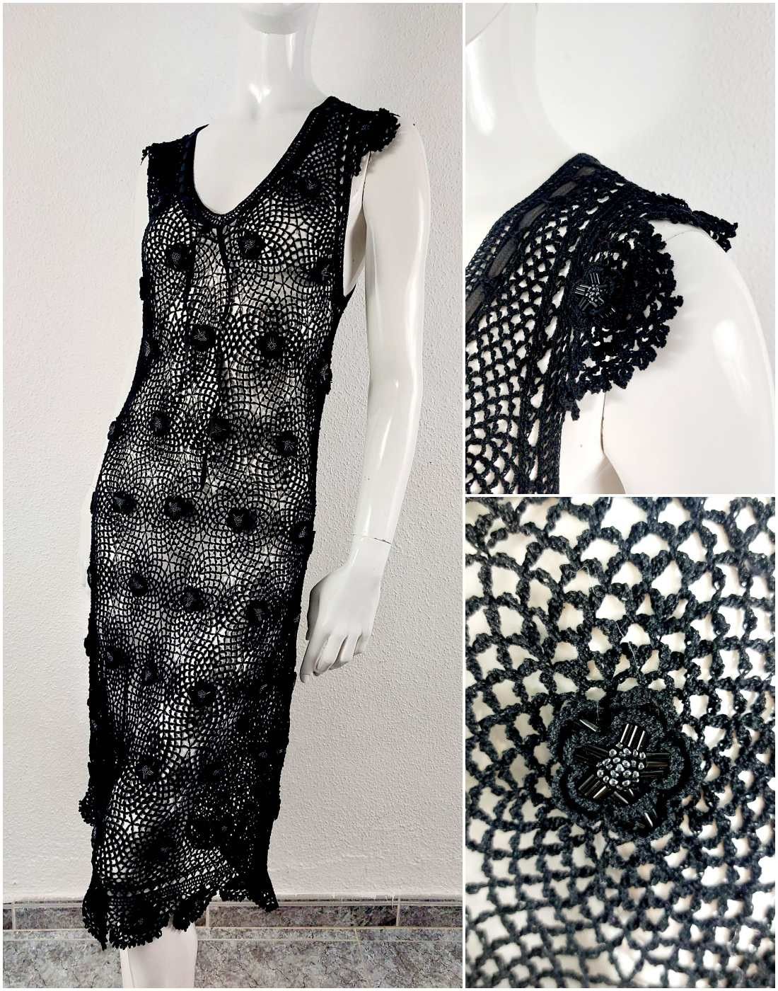 Moschino Moschino Cheap Chic Net Lace Crochet Black Flower Maxi Dress Size M / US 6-8 / IT 42-44 - 1 Thumbnail