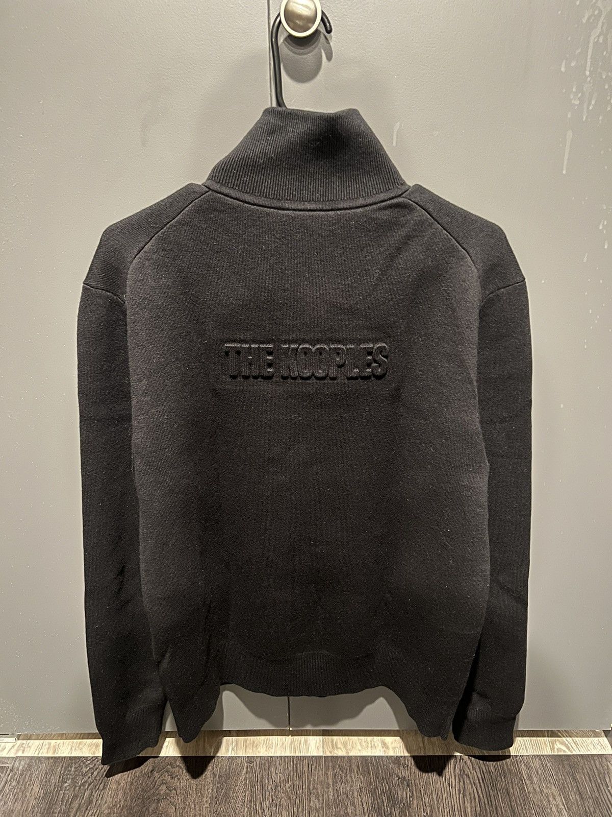 image of The Kooples Quarter Zip Knit in Black, Men's (Size Medium)