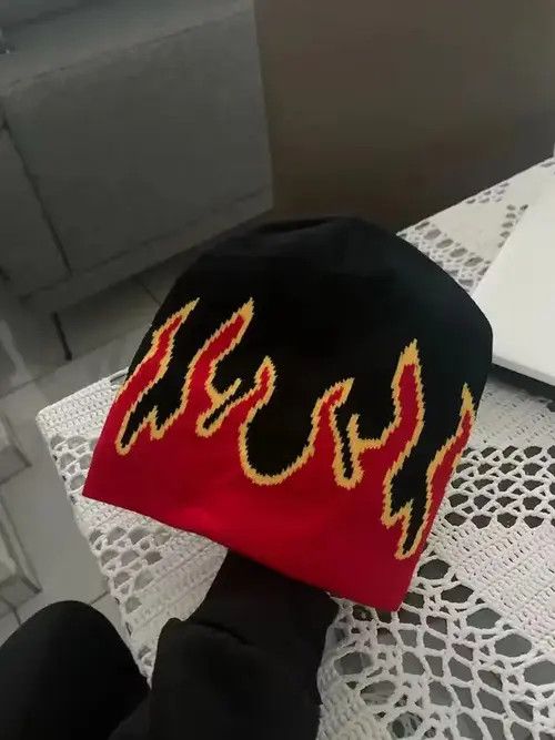 Japanese Brand Knitting Flame Beanie Hat Size ONE SIZE - 2 Thumbnail
